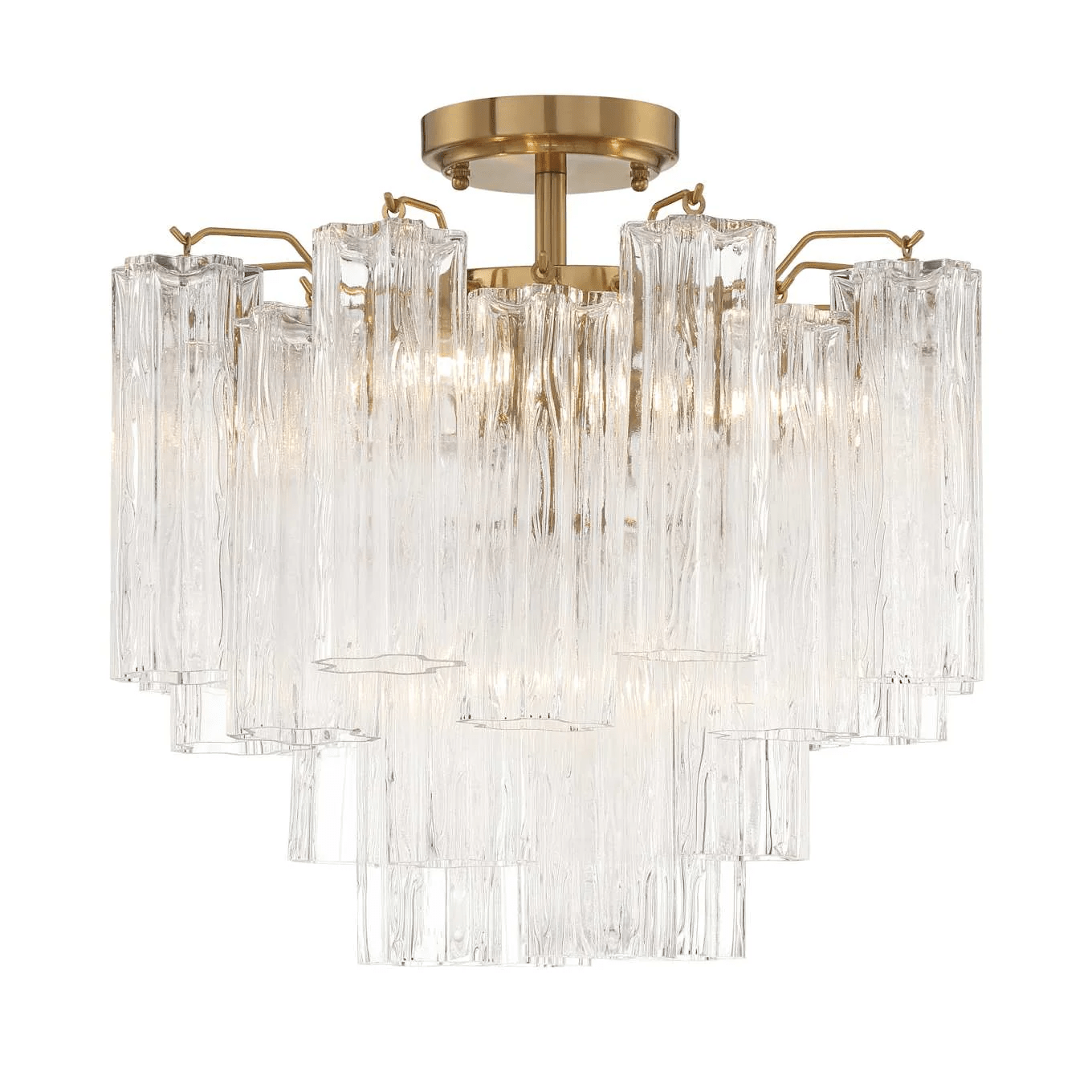 Aurora Ceiling Lamp Clear Murano Glass Tubular Handblown