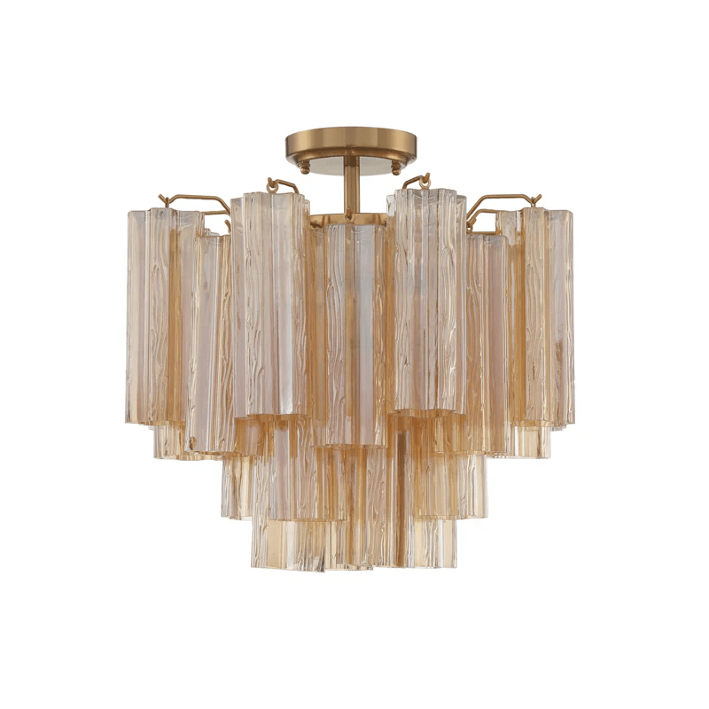Aurora Ceiling Lamp Clear Murano Glass Tubular Handblown