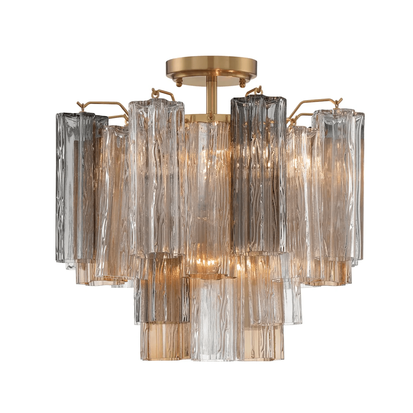Aurora Ceiling Lamp Clear Murano Glass Tubular Handblown