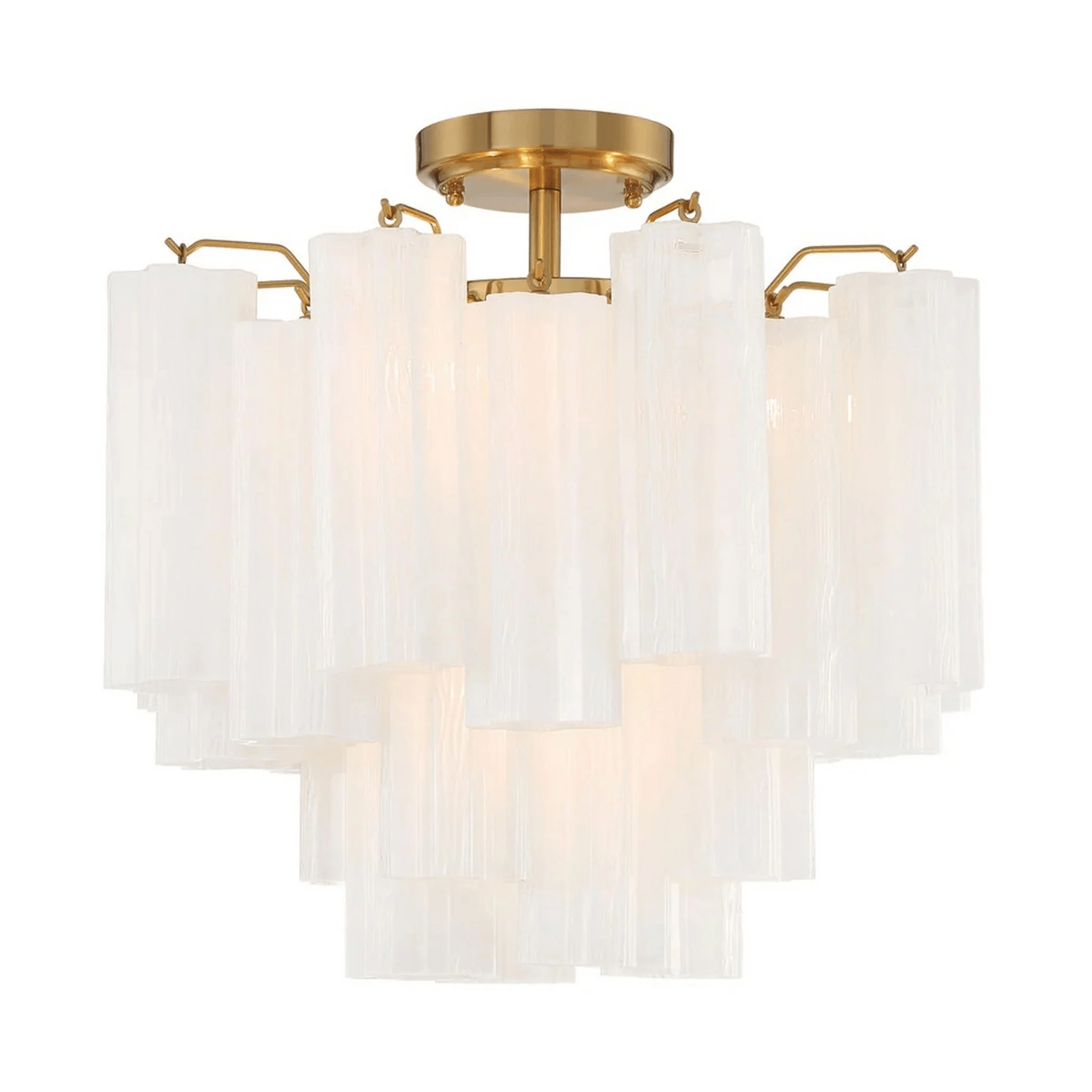 Aurora Ceiling Lamp Clear Murano Glass Tubular Handblown
