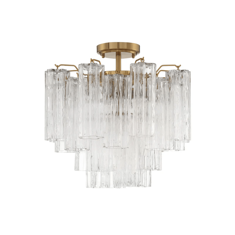 Aurora Ceiling Lamp Clear Murano Glass Tubular Handblown