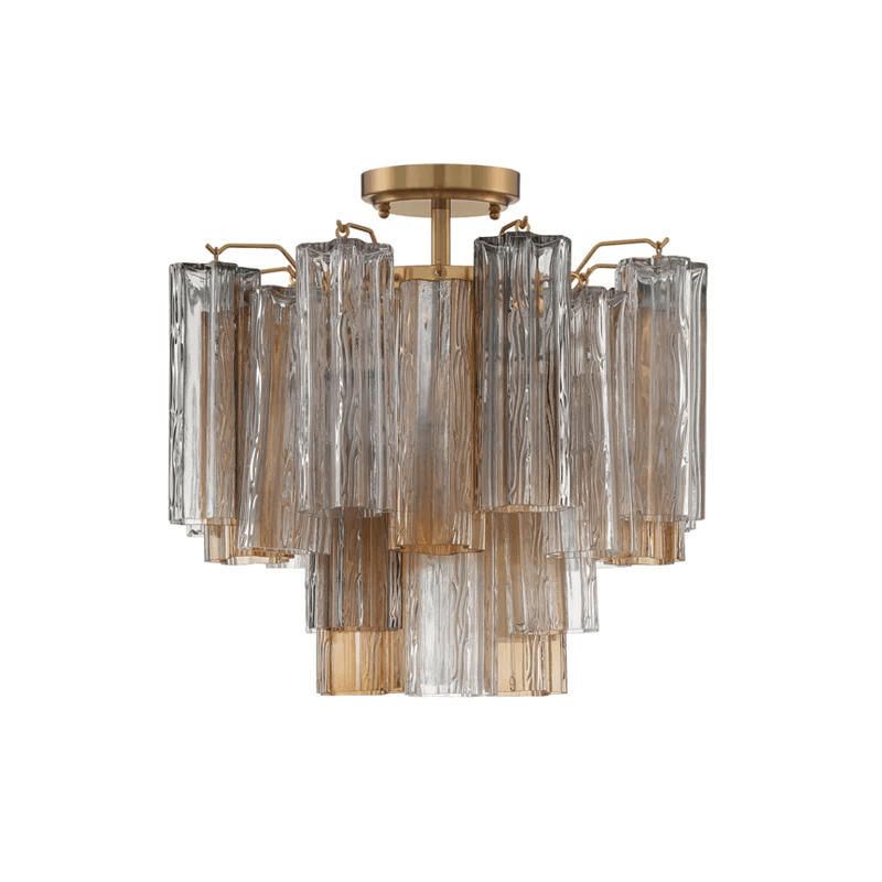 Aurora Ceiling Lamp Clear Murano Glass Tubular Handblown