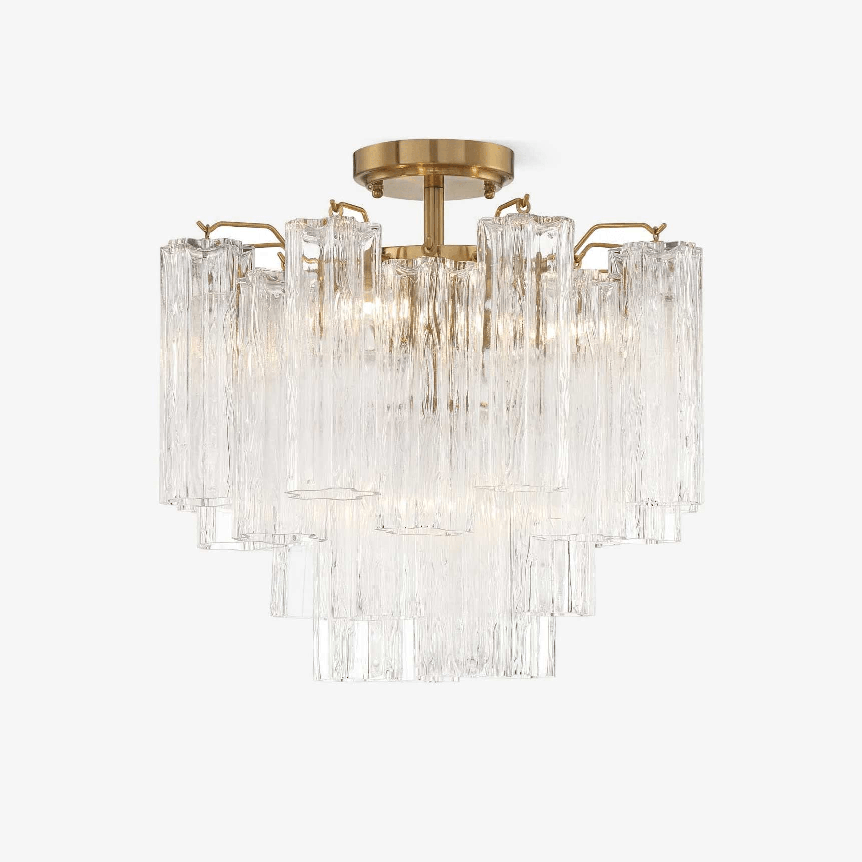 Aurora Ceiling Lamp Clear Murano Glass Tubular Handblown