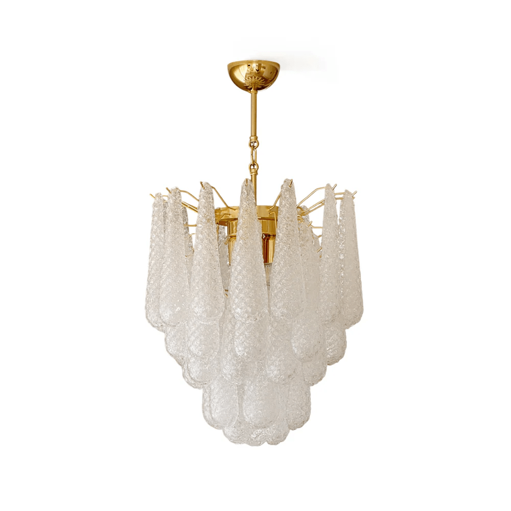 Aurora Chandelier Murano Glass Drops Frosted Teardrop