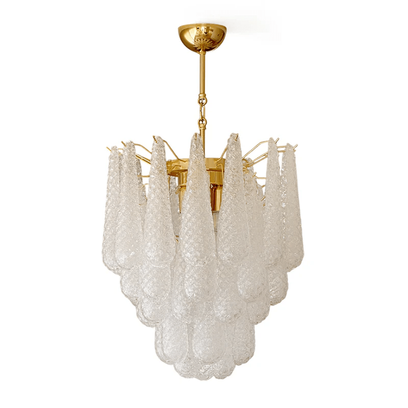 Aurora Chandelier Murano Glass Drops Frosted Teardrop
