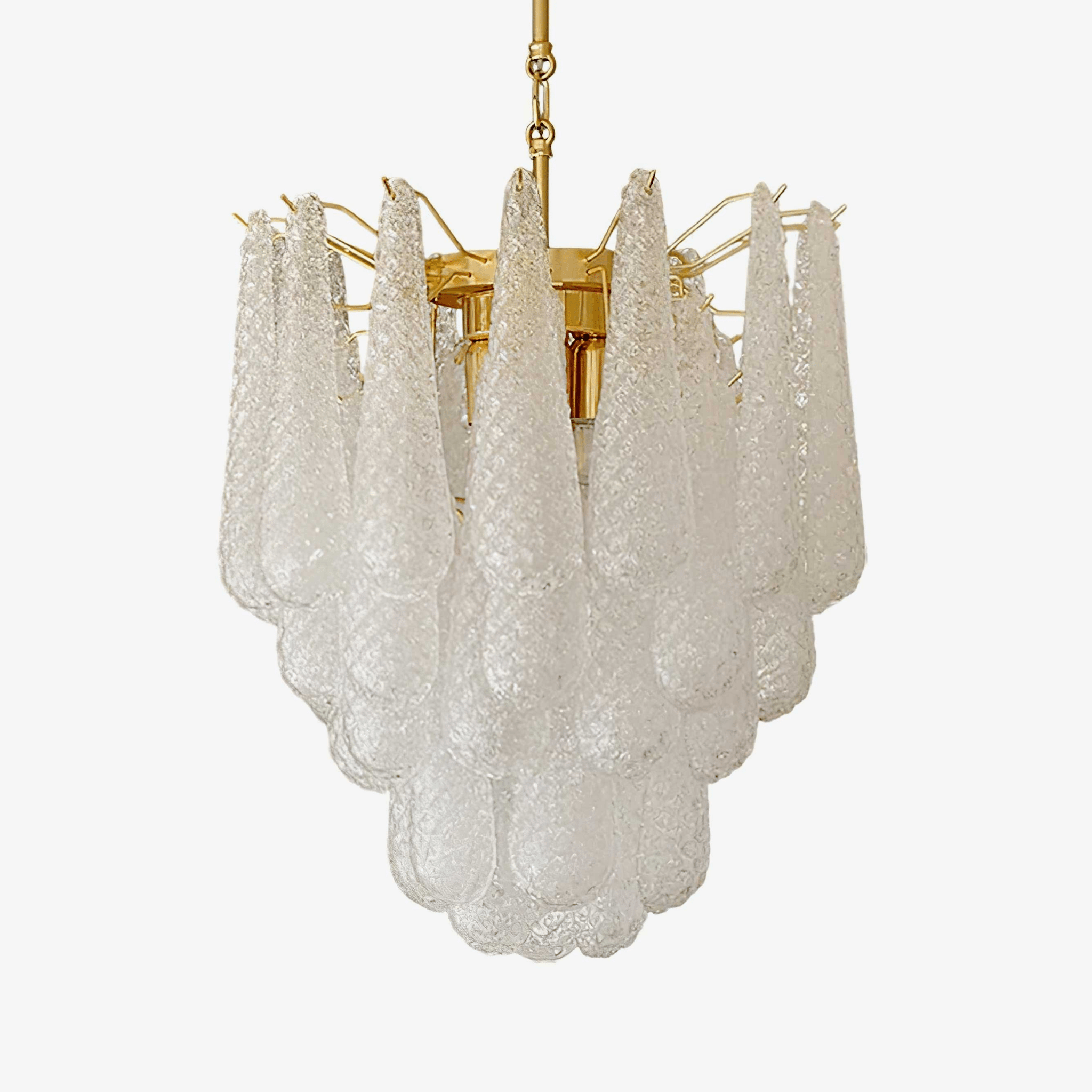 Aurora Chandelier Murano Glass Drops Frosted Teardrop