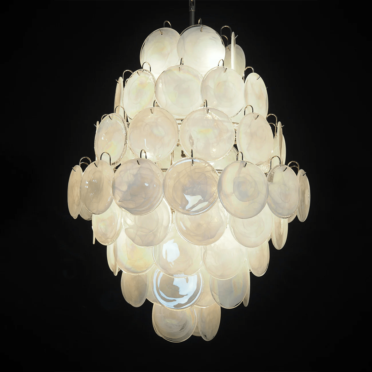 Aurora Chandelier Pink Murano Glass Handblown Discs