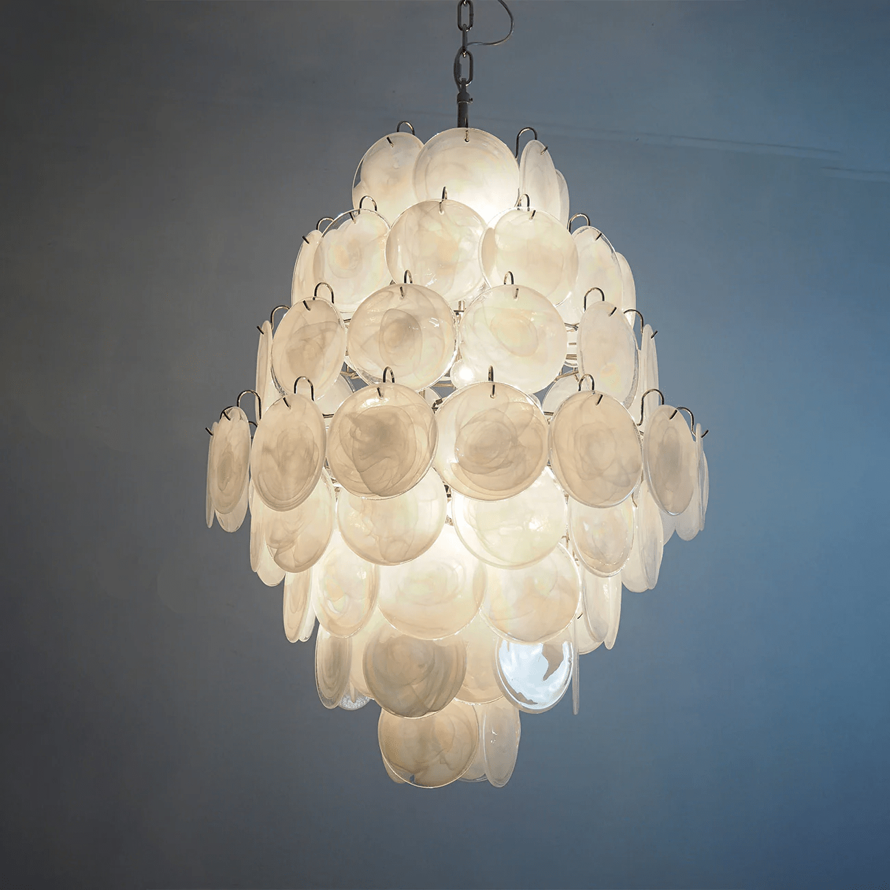 Aurora Chandelier Pink Murano Glass Handblown Discs