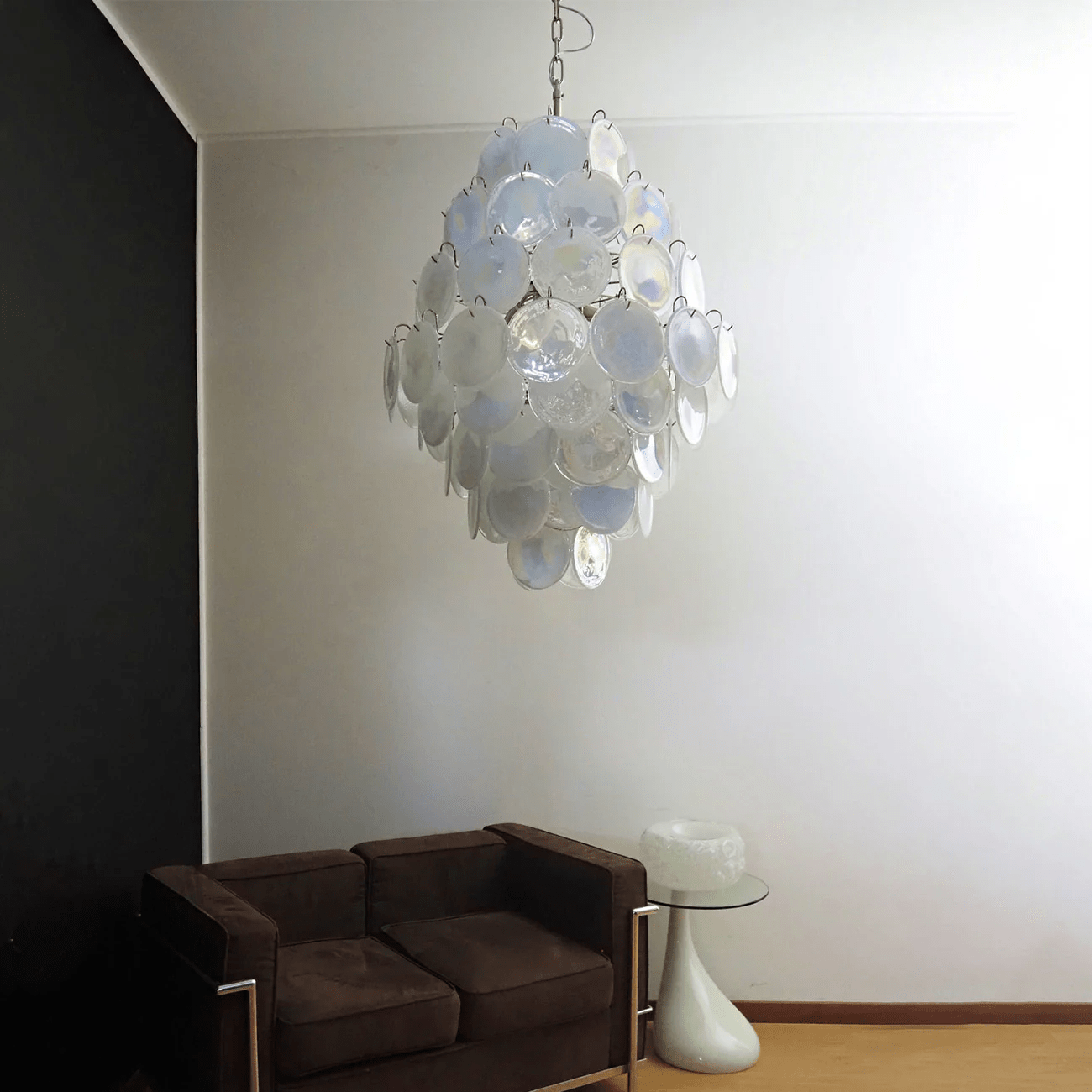 Aurora Chandelier Pink Murano Glass Handblown Discs