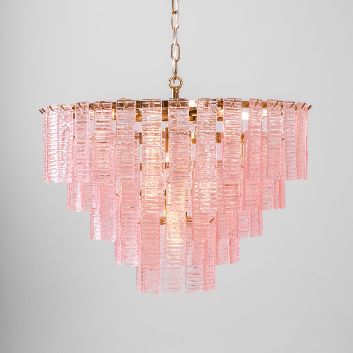 Aurora Chandelier Pink Murano Glass Layered Vintage Luxury
