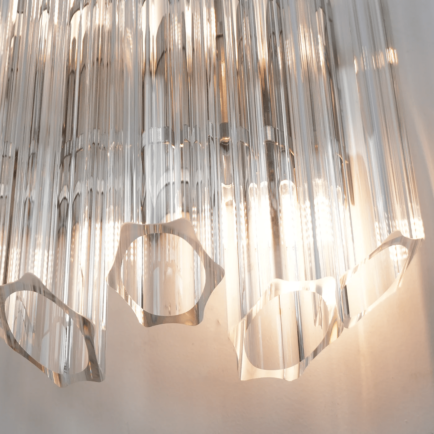 Aurora Wall Lamp Clear Murano Glass Tube Cascade