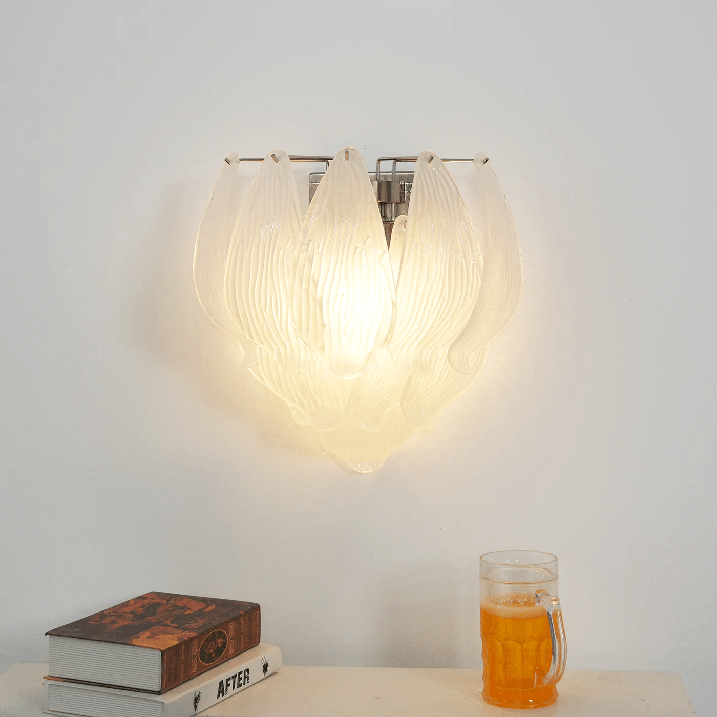 Aurora Wall Lamp Murano Glass Petal Frosted Cascading