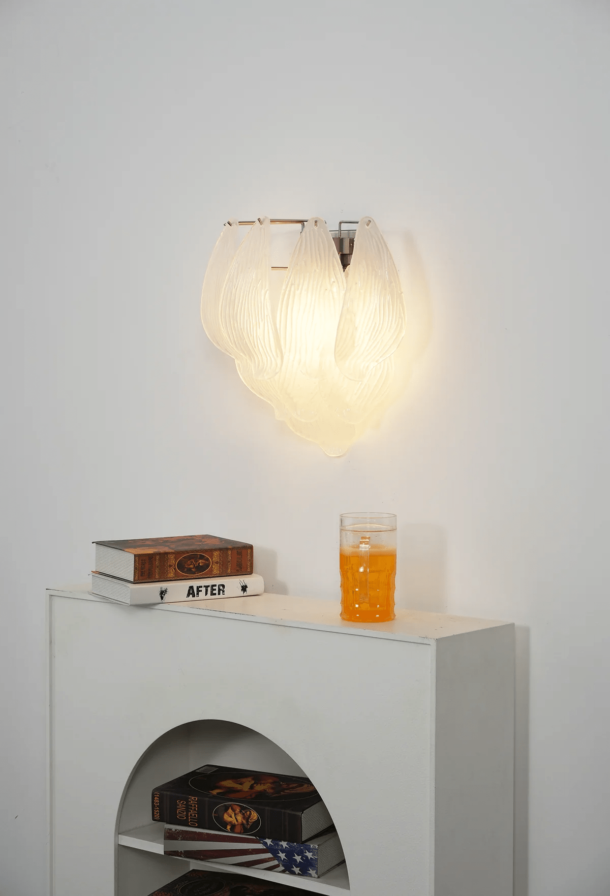 Aurora Wall Lamp Murano Glass Petal Frosted Cascading