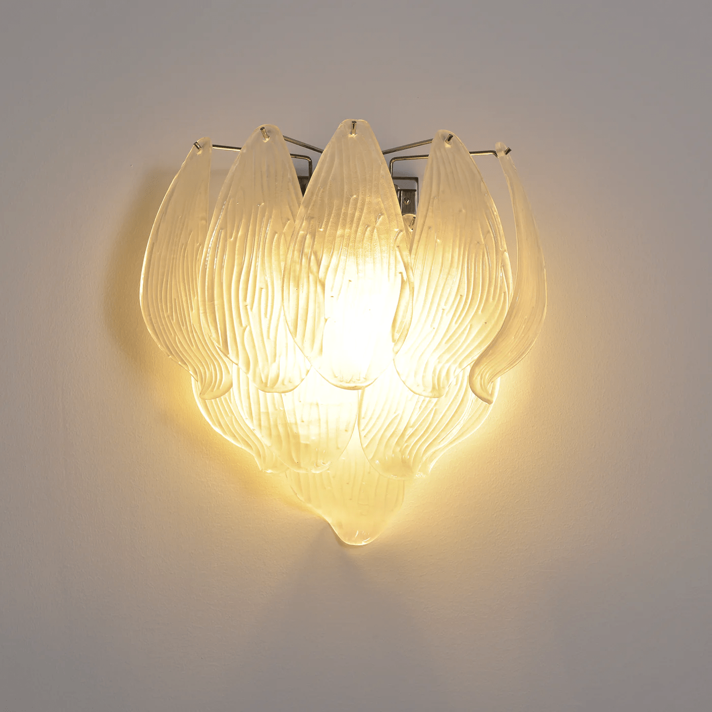 Aurora Wall Lamp Murano Glass Petal Frosted Cascading