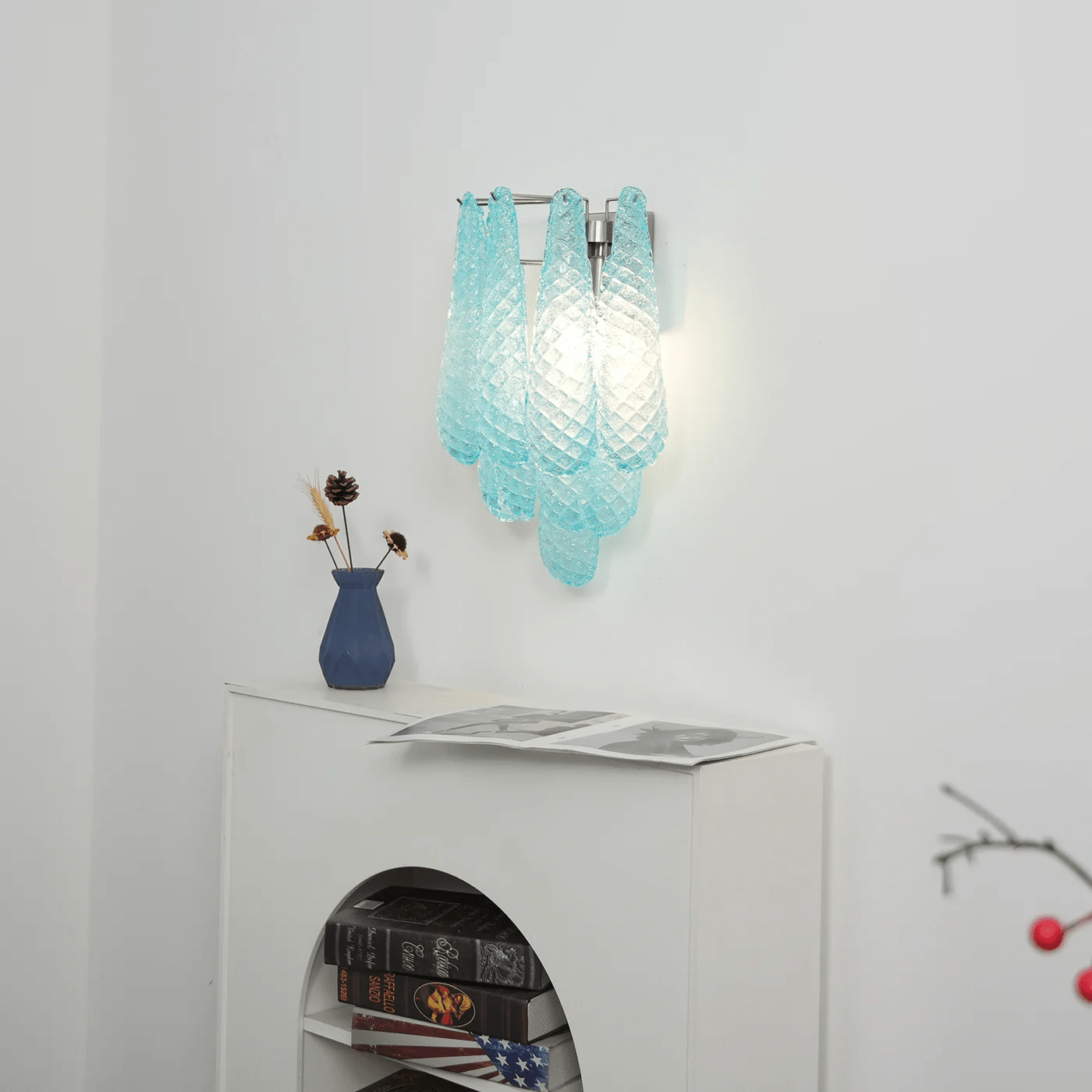 Aurora Wall Lamp Pink Teardrop Glass Floral Artistic - Neutralighting
