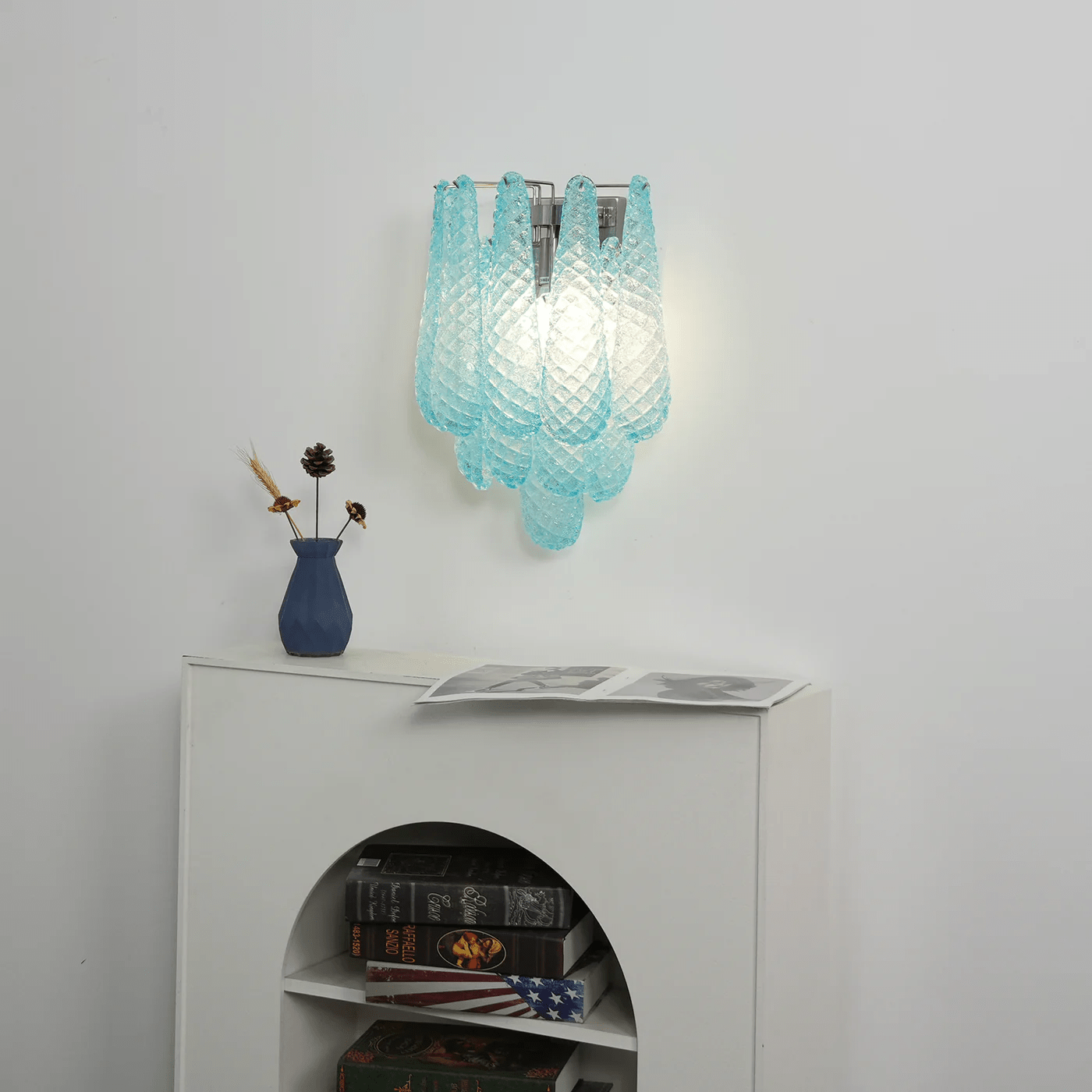 Aurora Wall Lamp Pink Teardrop Glass Floral Artistic - Neutralighting