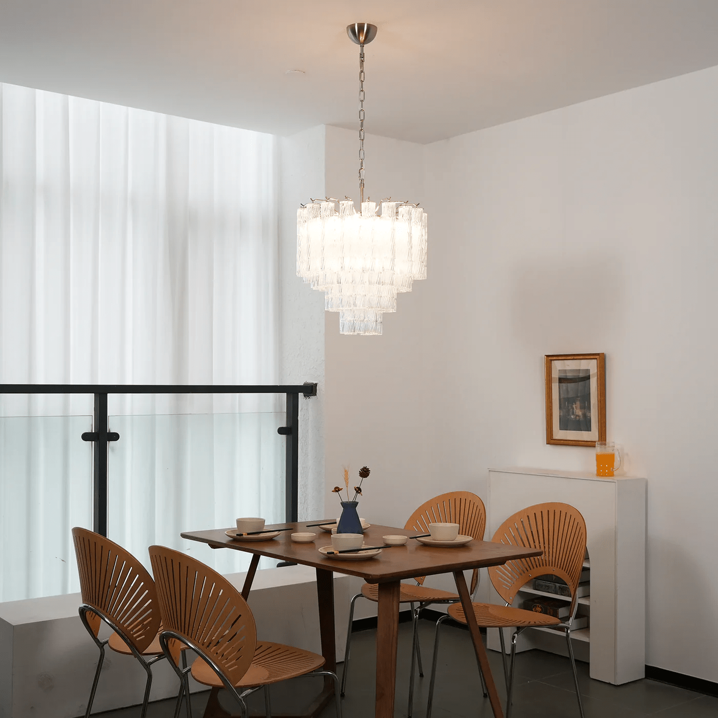 Aurora Chandelier Murano Glass Tiered Cascading Waves