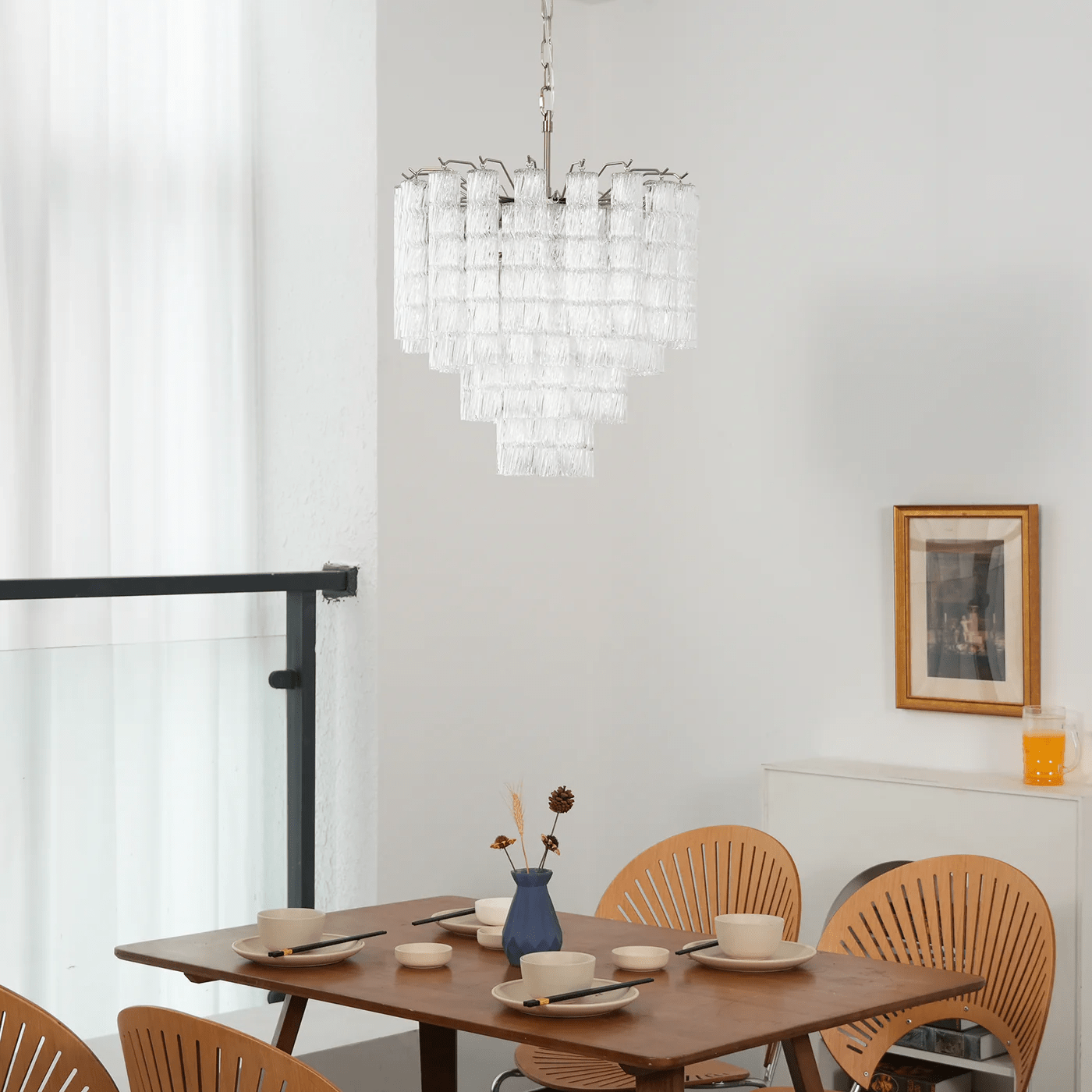 Aurora Chandelier Murano Glass Tiered Cascading Waves