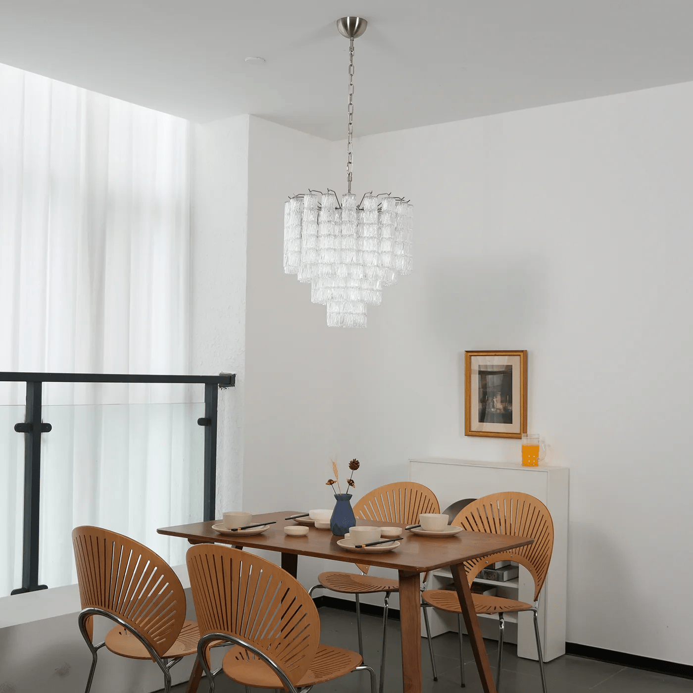 Aurora Chandelier Murano Glass Tiered Cascading Waves