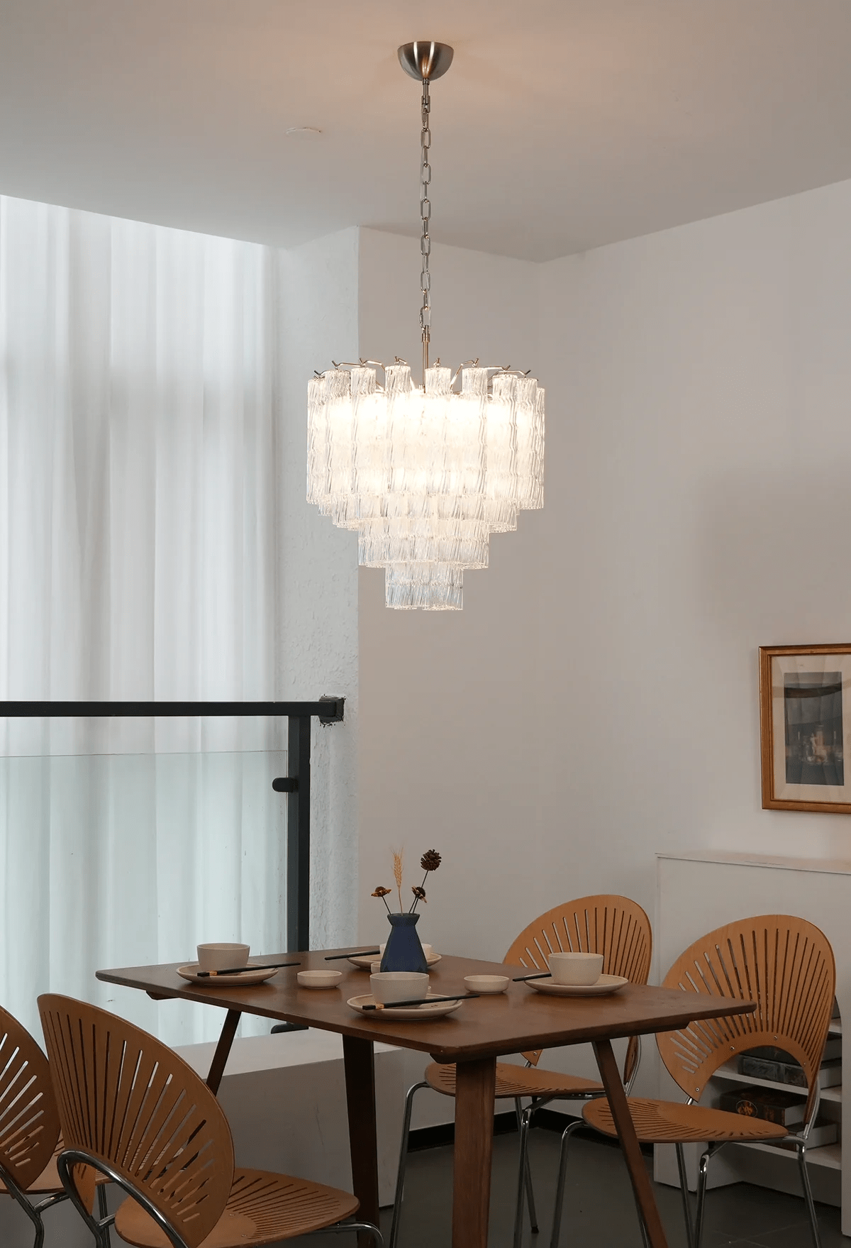 Aurora Chandelier Murano Glass Tiered Cascading Waves