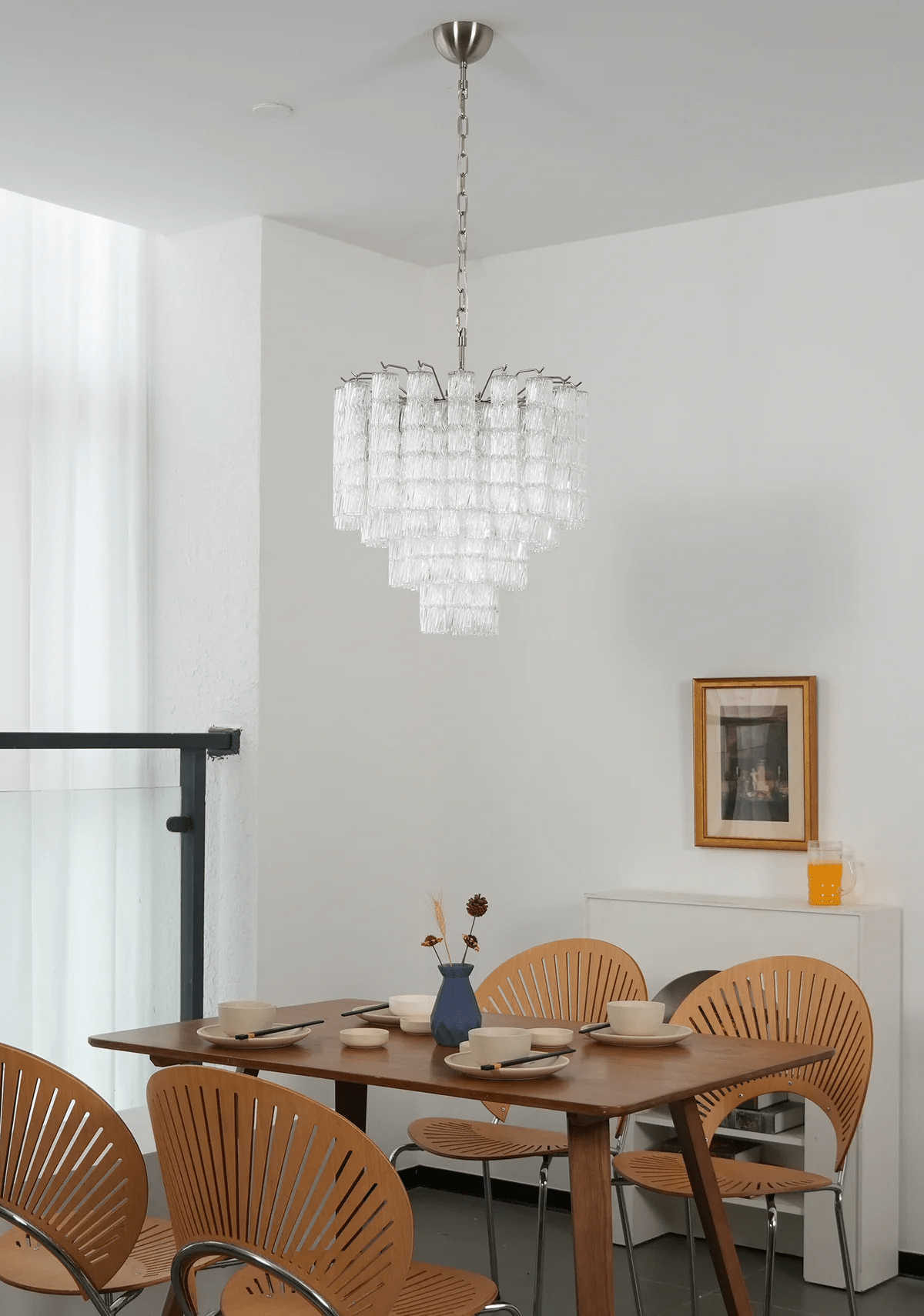 Aurora Chandelier Murano Glass Tiered Cascading Waves