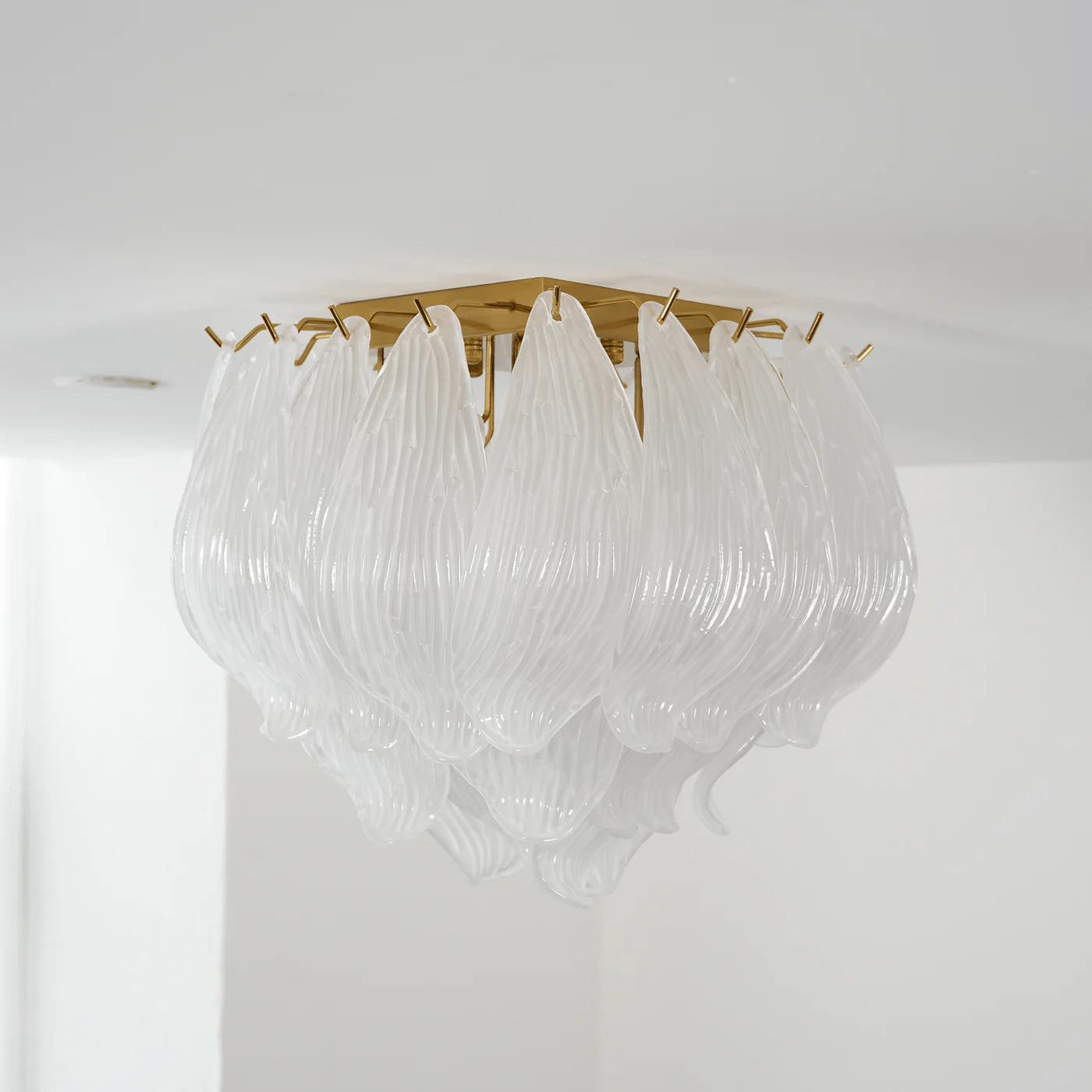 Aurora Ceiling Lamp Murano Petal Hand-Blown Glass Flushmount