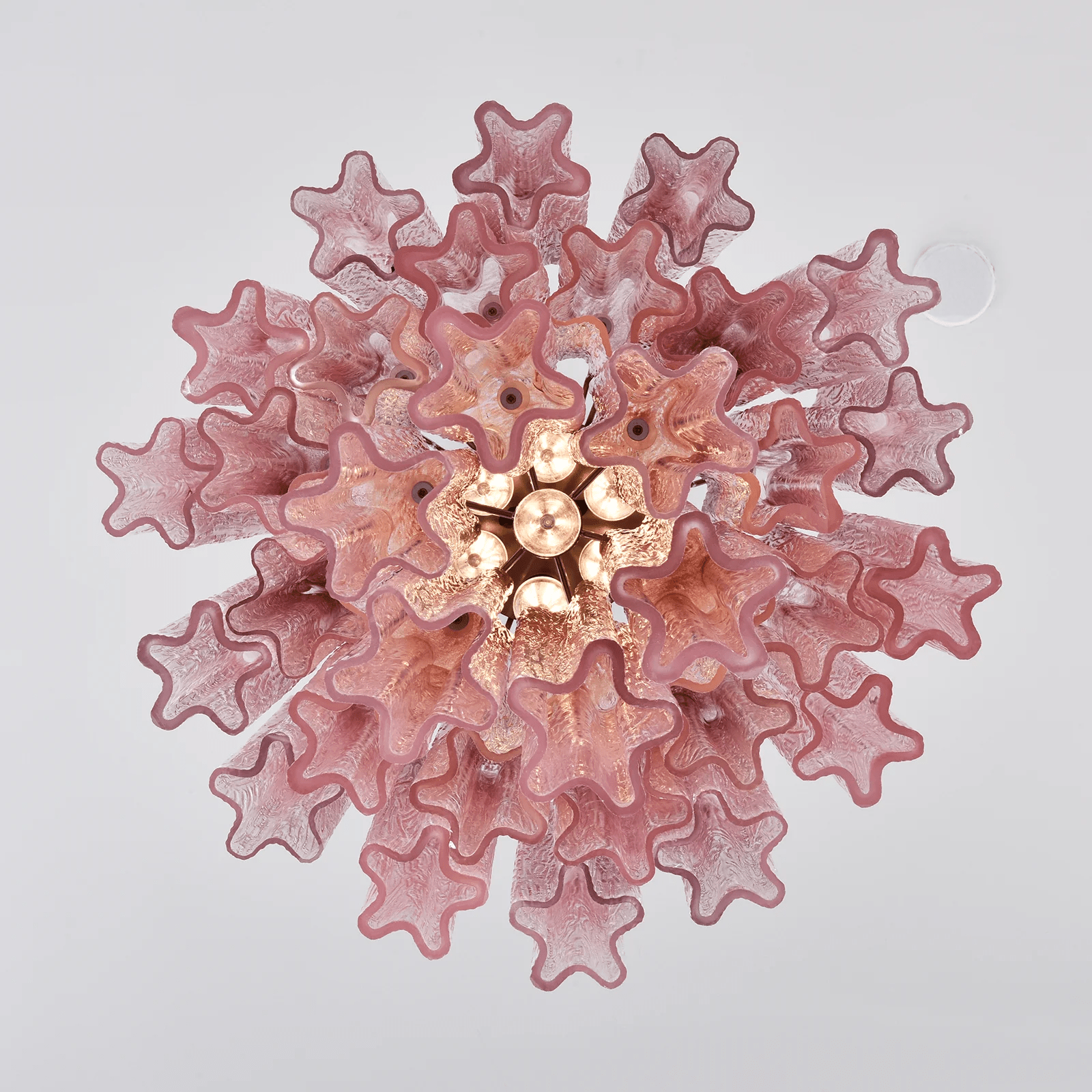Aurora Chandelier Rose Gradient Murano Glass Tiered