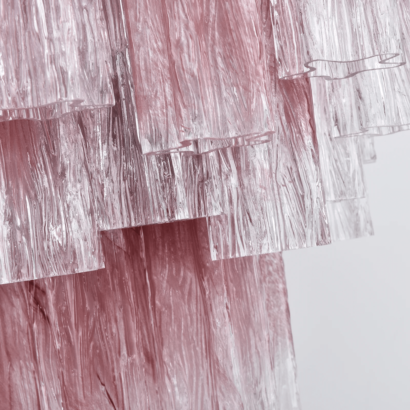 Aurora Chandelier Rose Gradient Murano Glass Tiered