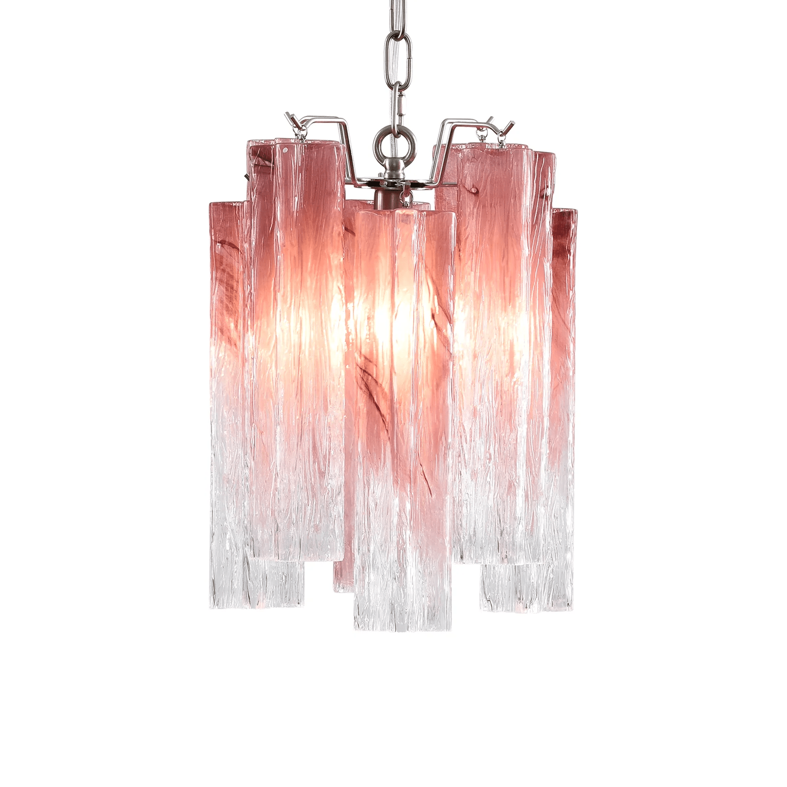 Aurora Chandelier Pink Gradient Murano Glass