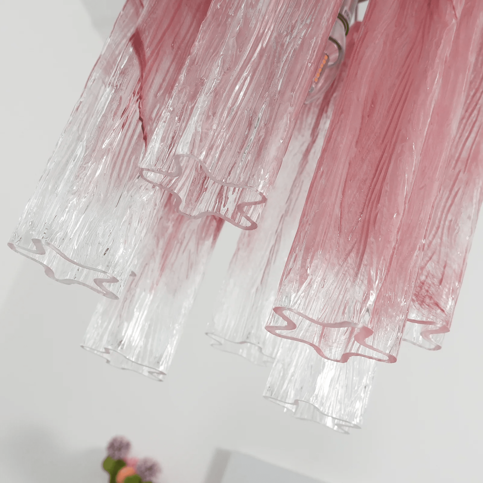 Aurora Chandelier Pink Gradient Murano Glass