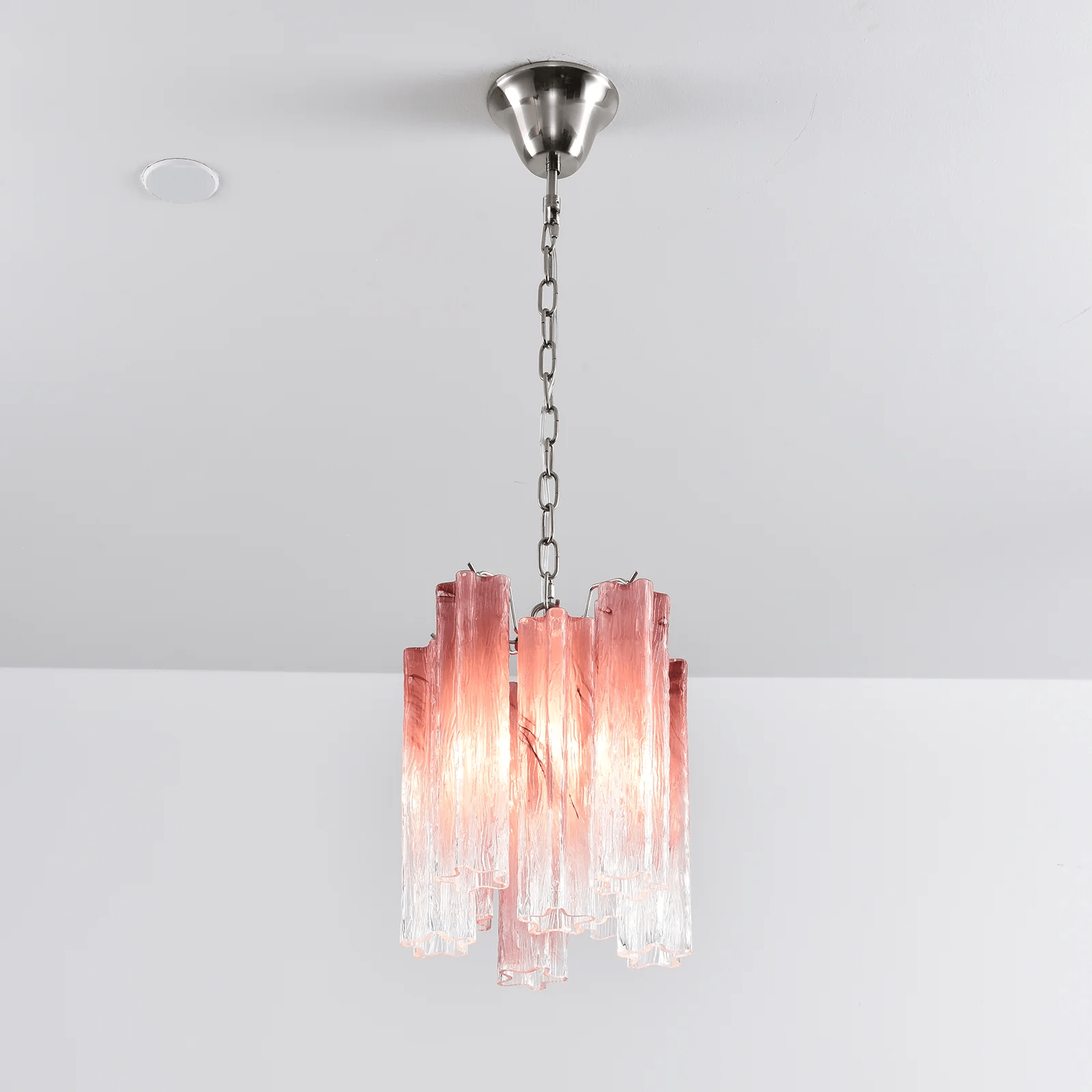 Aurora Chandelier Pink Gradient Murano Glass