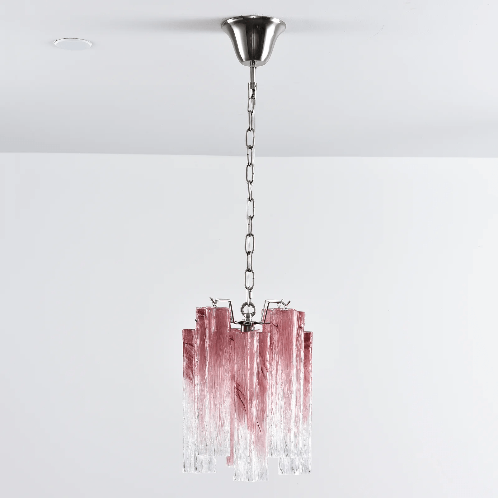 Aurora Chandelier Pink Gradient Murano Glass