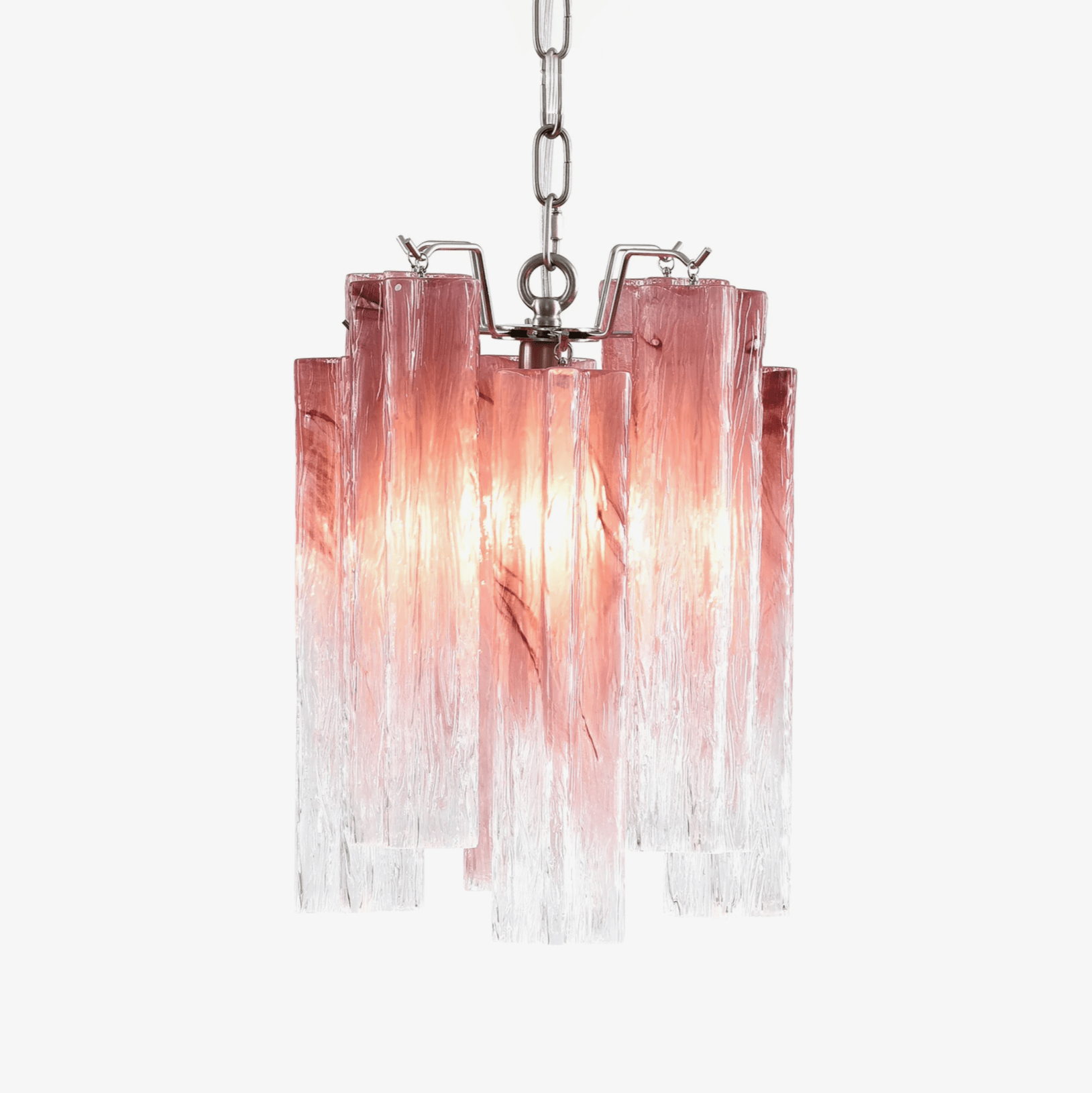 Aurora Chandelier Pink Gradient Murano Glass
