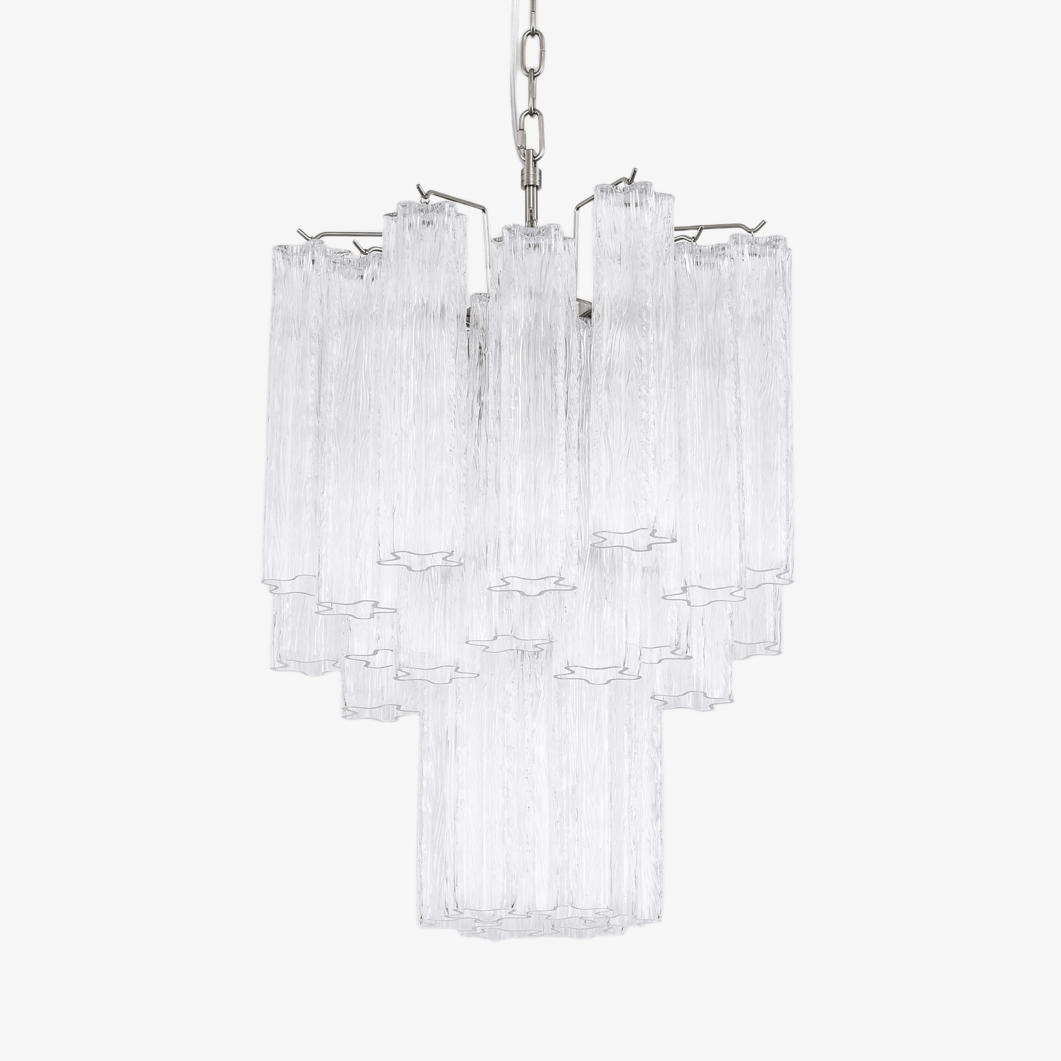 Aurora Chandelier Clear Murano Glass Tube Tiered Modern
