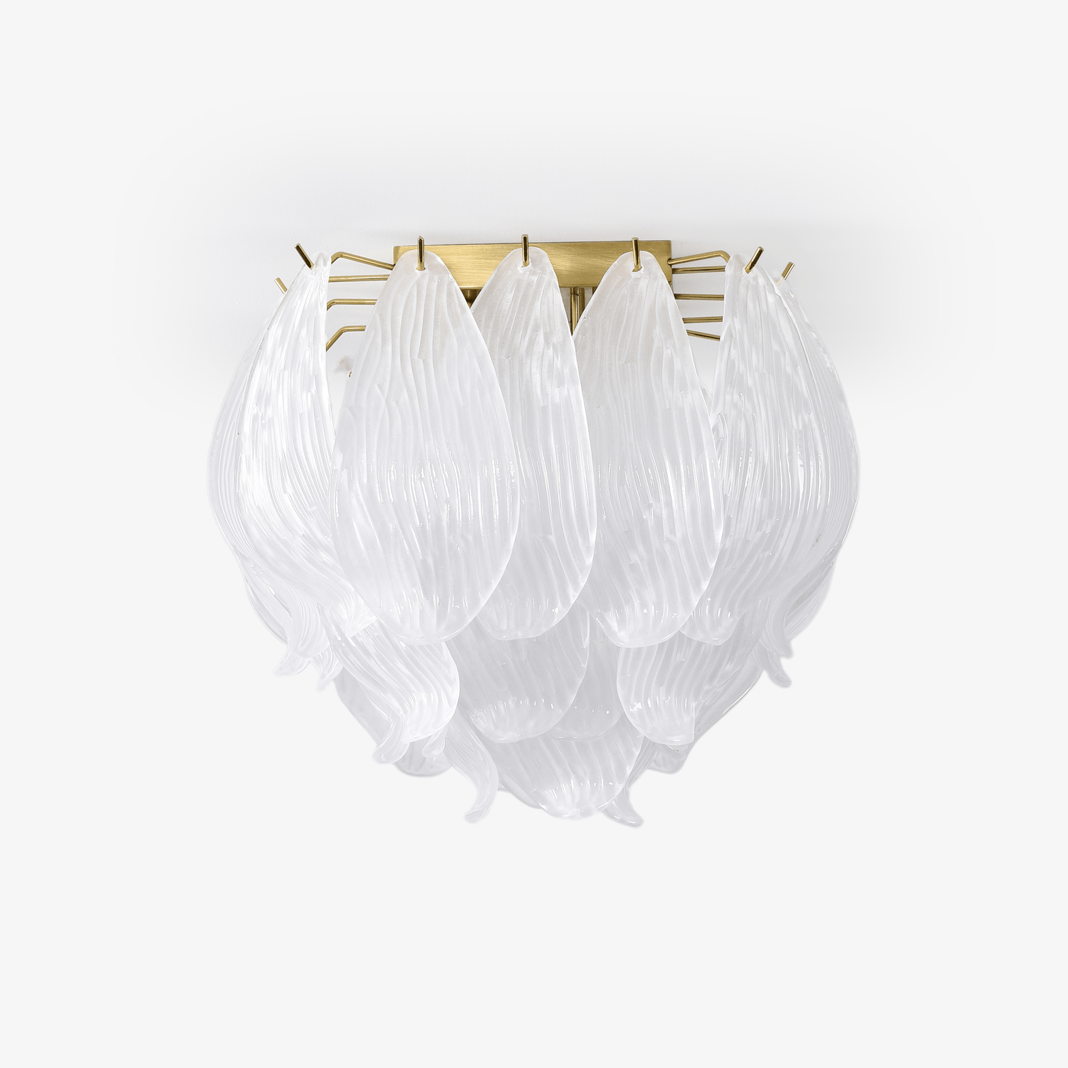 Aurora Ceiling Lamp Murano Petal Hand-Blown Glass Flushmount
