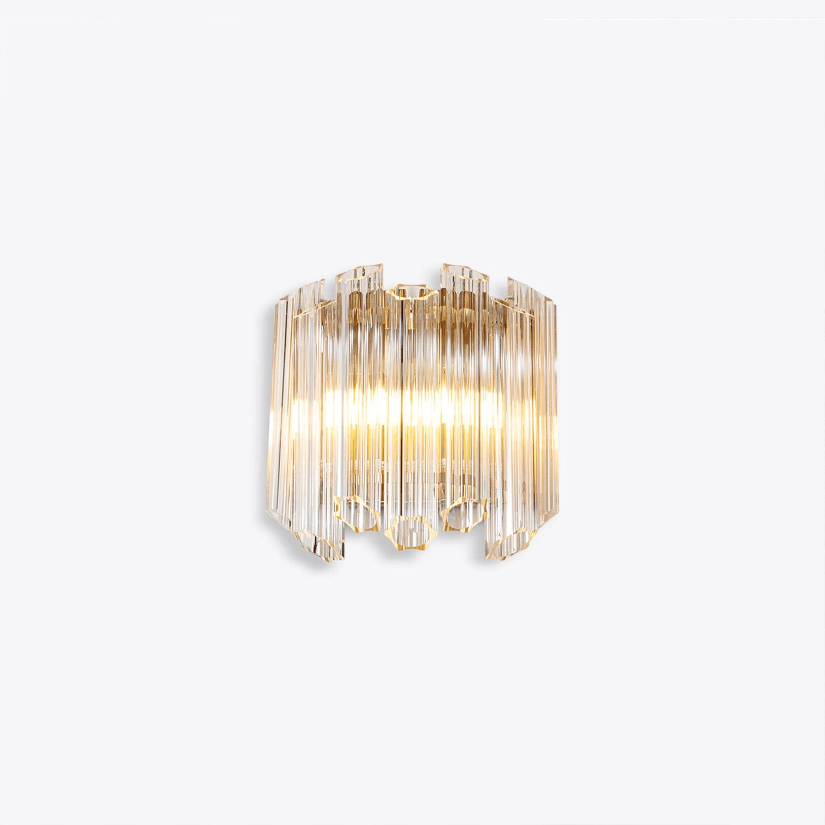 Aurora Wall Lamp Clear Murano Glass Tube Cascade