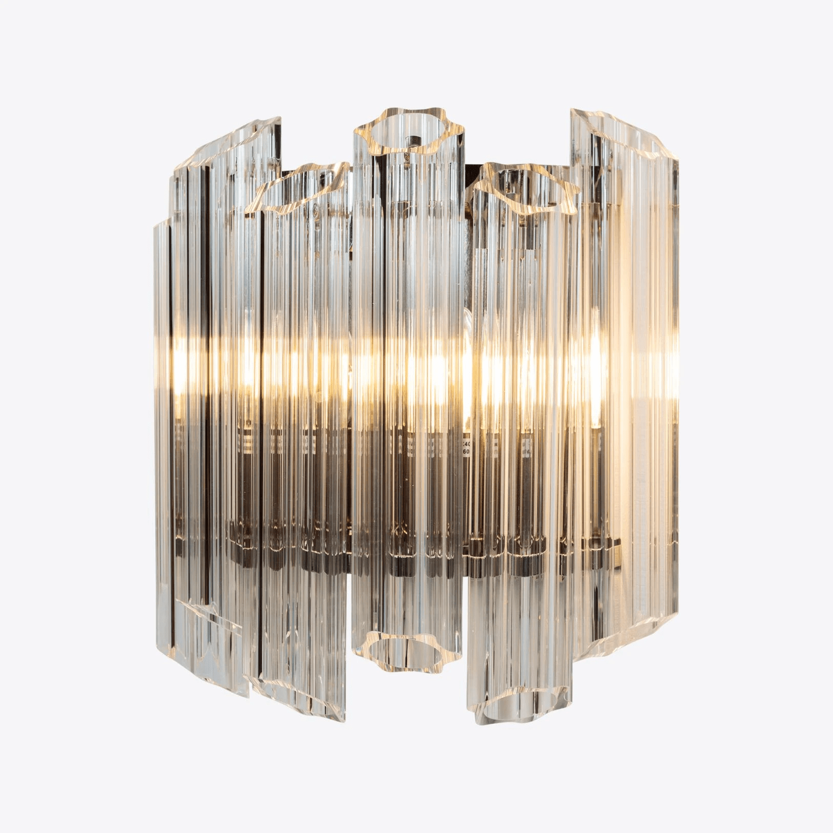 Aurora Wall Lamp Clear Murano Glass Tube Cascade