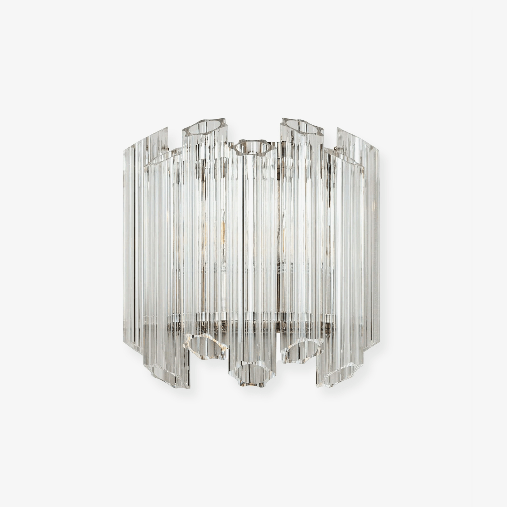 Aurora Wall Lamp Clear Murano Glass Tube Cascade