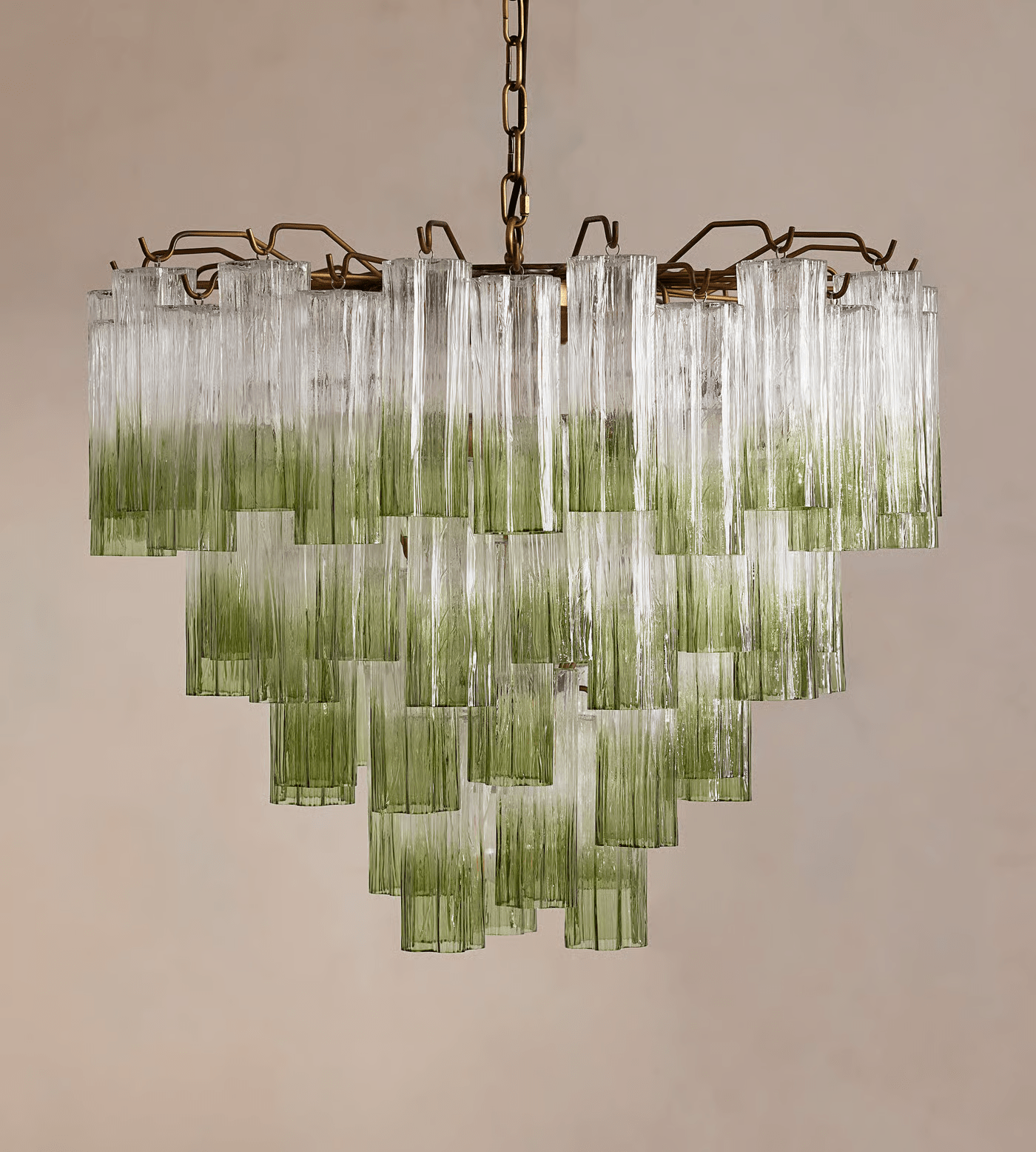 Aurora Chandelier Murano Glass Tiered Green