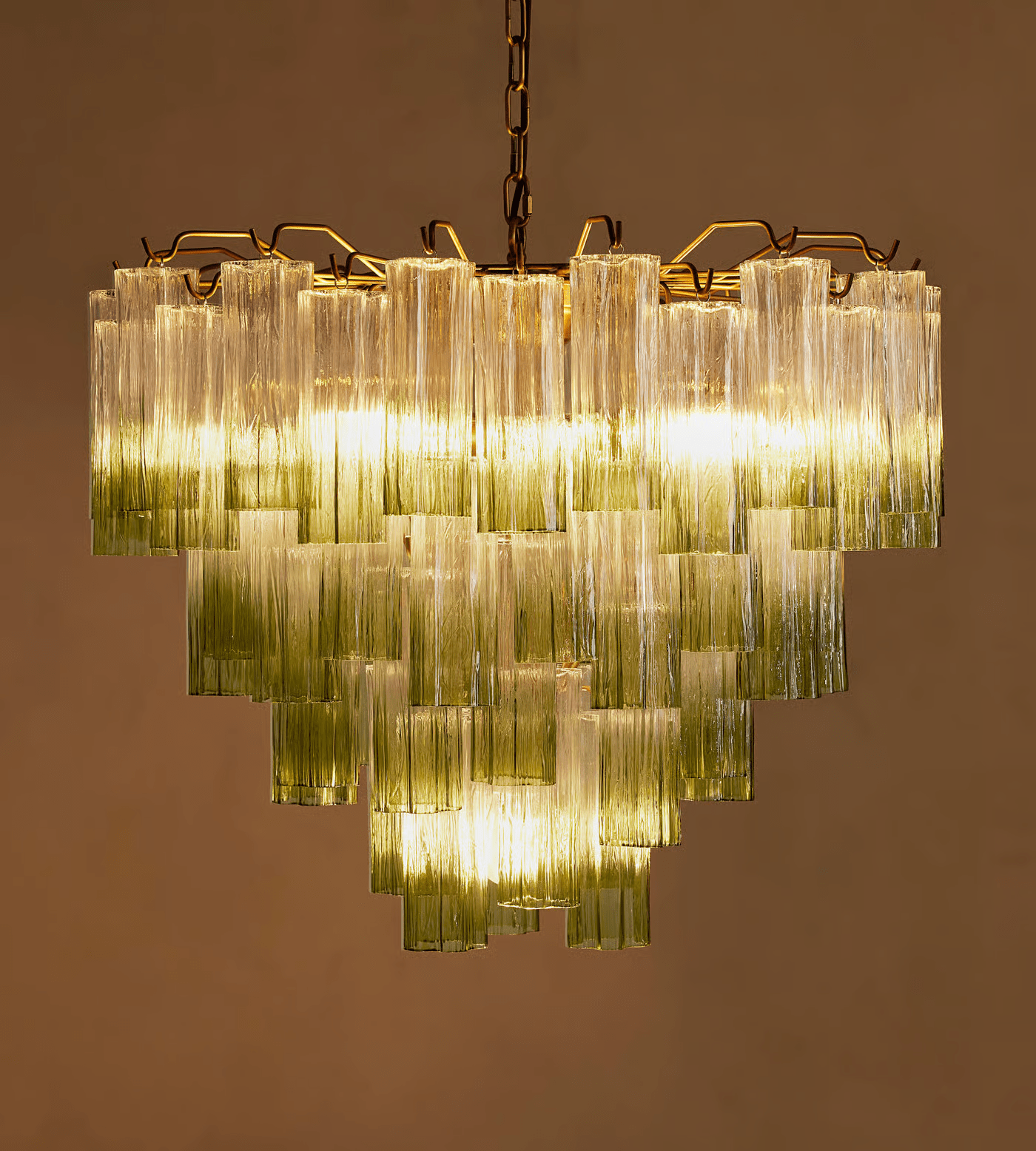 Aurora Chandelier Murano Glass Tiered Green