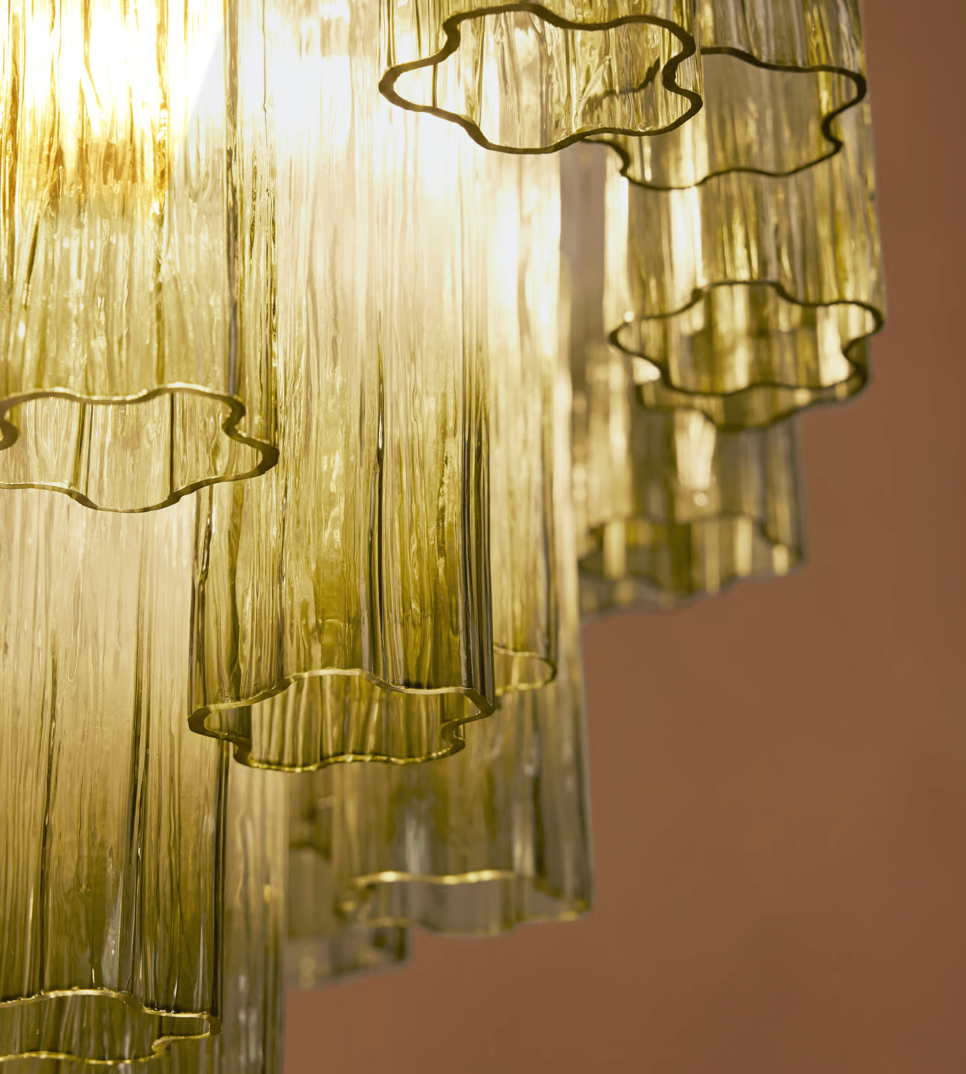 Aurora Chandelier Murano Glass Tiered Green
