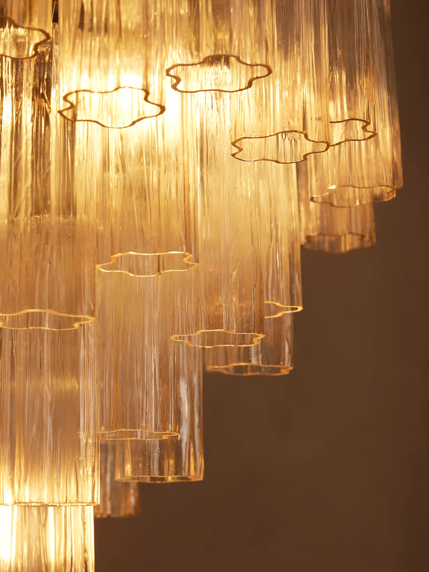 Aurora Chandelier Murano Glass Tiered Green