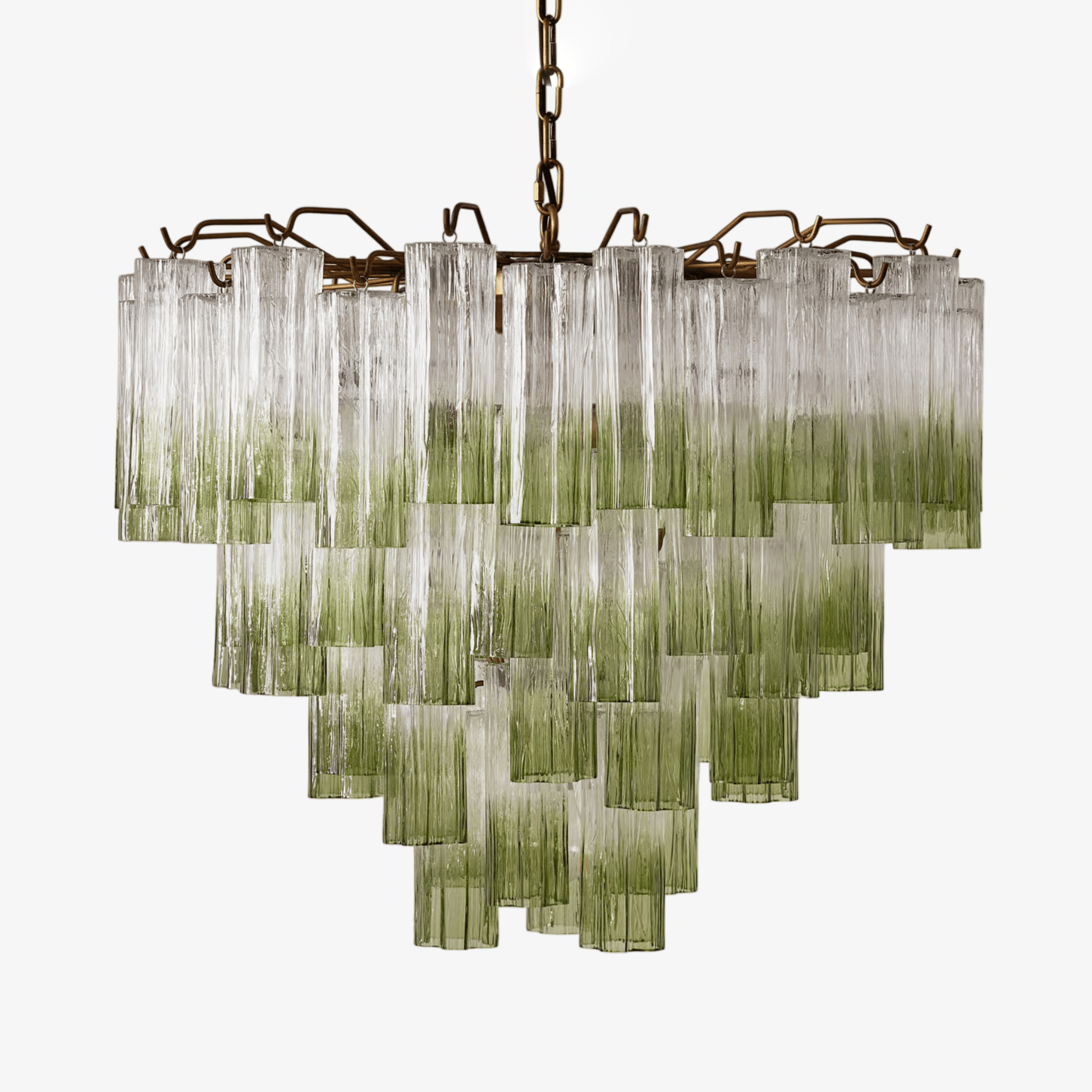 Aurora Chandelier Murano Glass Tiered Green