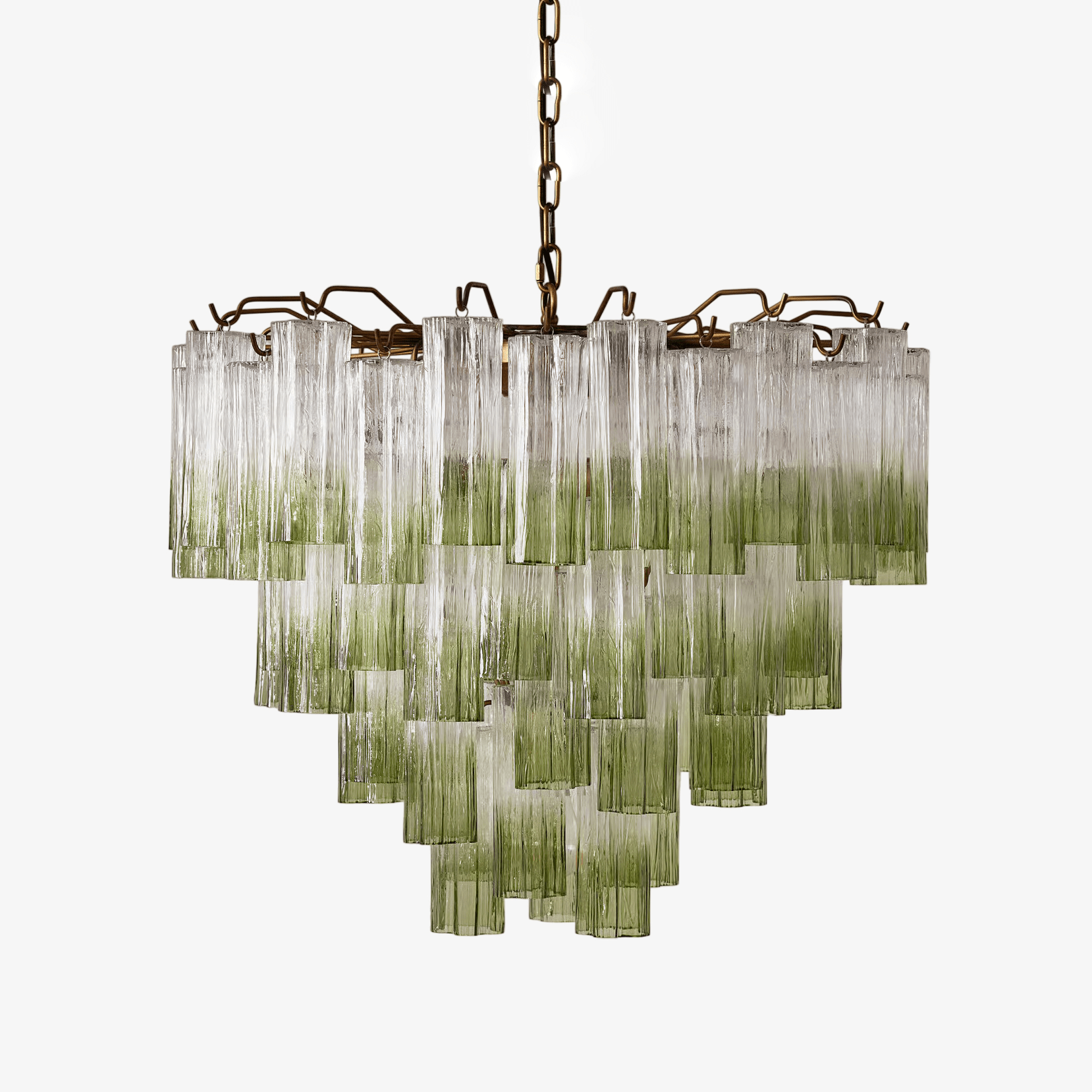 Aurora Chandelier Murano Glass Tiered Green