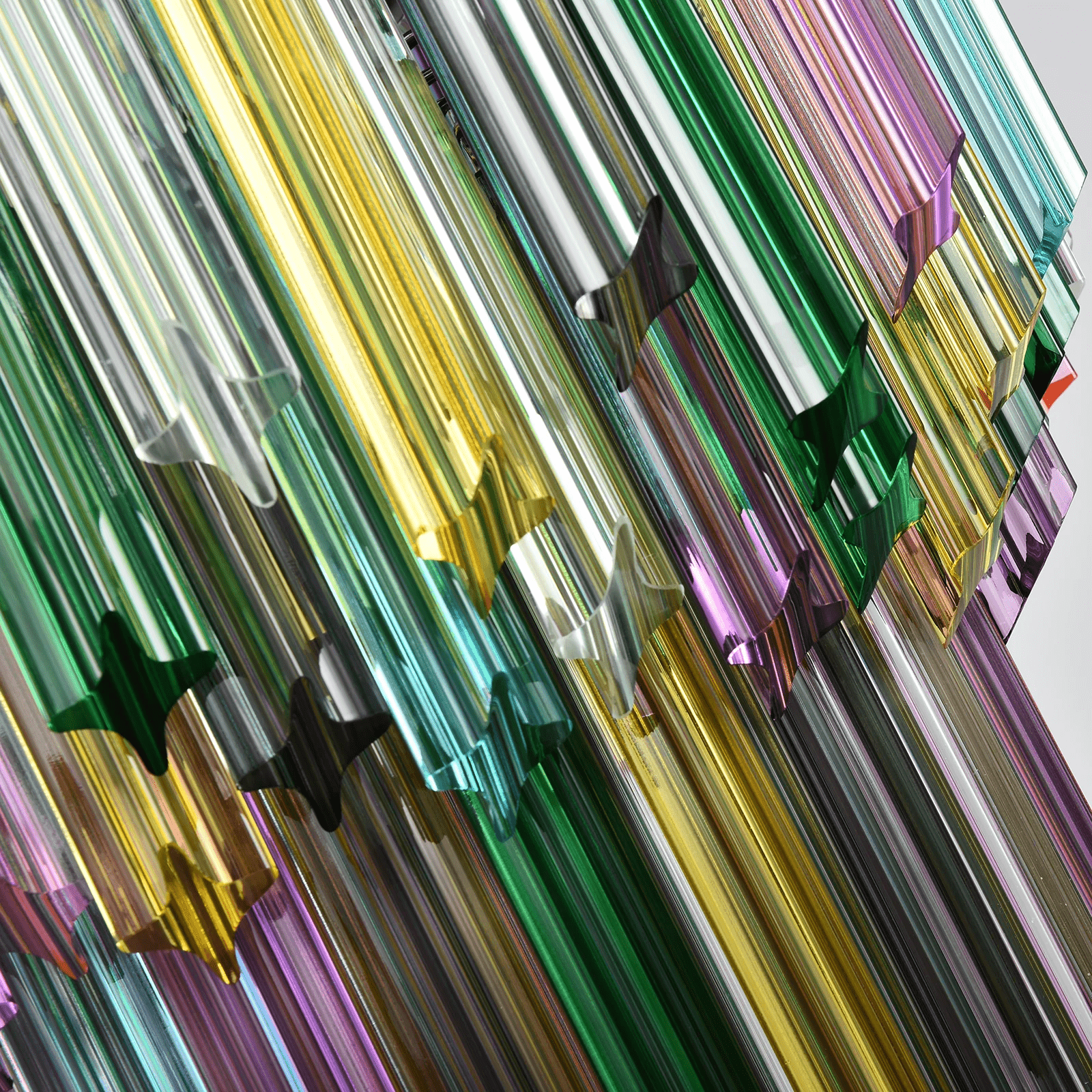 Aurora Chandelier Murano Glass Colorful Prism