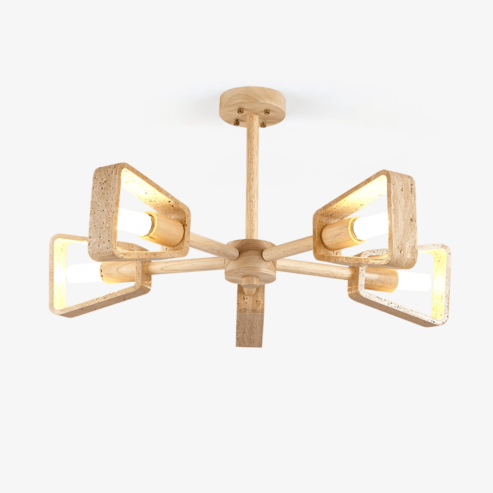 Hedra Travertone Geometric Chandelier - Neutralighting