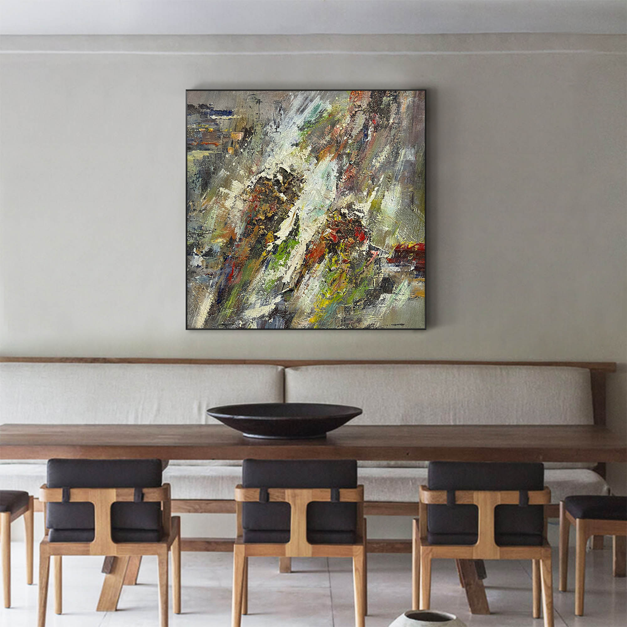 Abstract Mountain Landscape Textured Canvas Wall Art