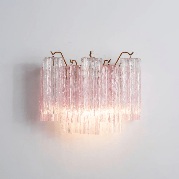 Aurora Wall Light Tronchi Glass Tube Tiered Amber Modern