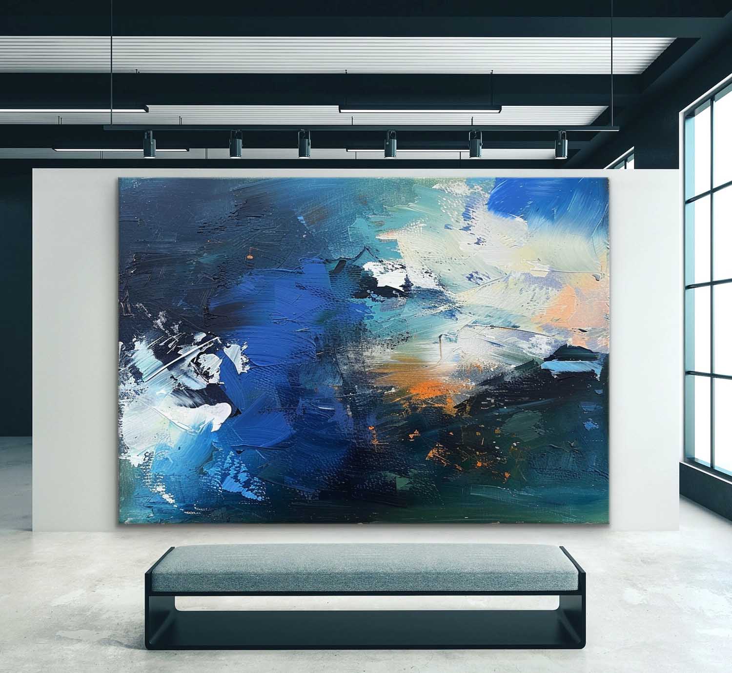 Wall Art Square Abstract Seascape Vibrant