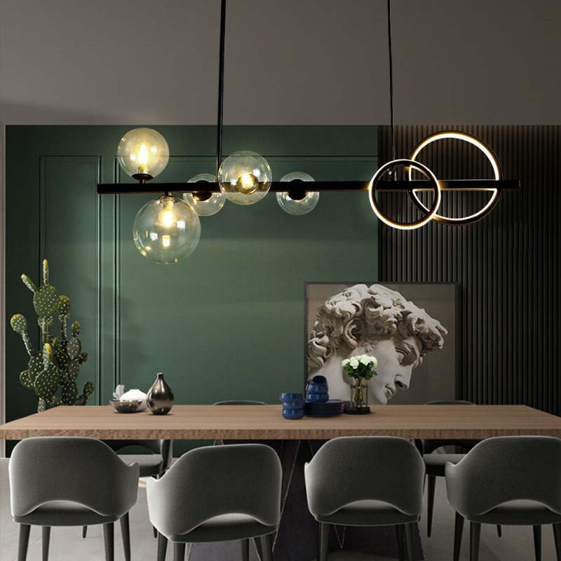 Arisha Pendant Light Bubble Circle Modern Black/Gold, Bedroom - Neutralighting